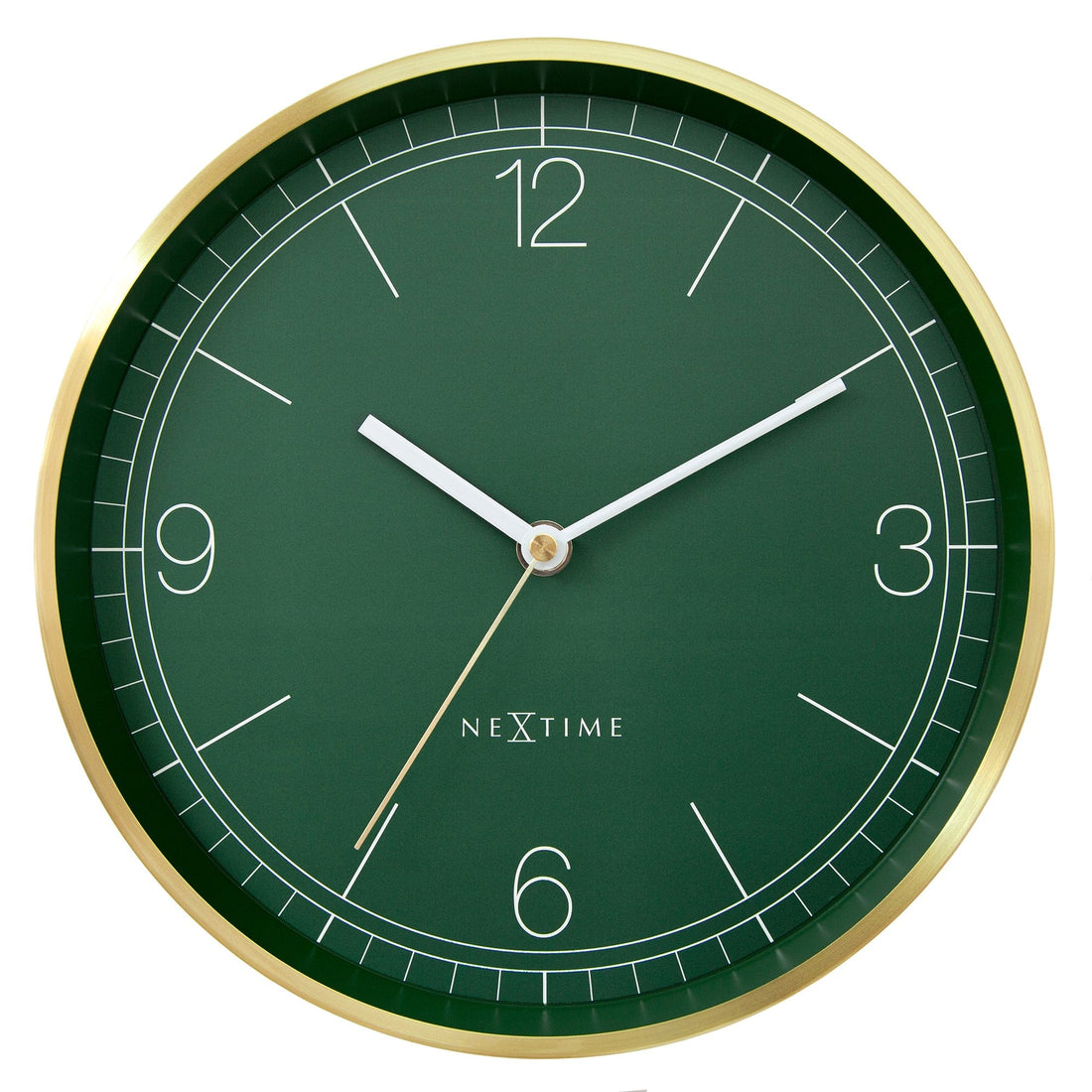 Wall clock 25cm-Silent-Green/Turquoise/White/Black-Metal-NeXtime 'Bolero' - Goat Corp