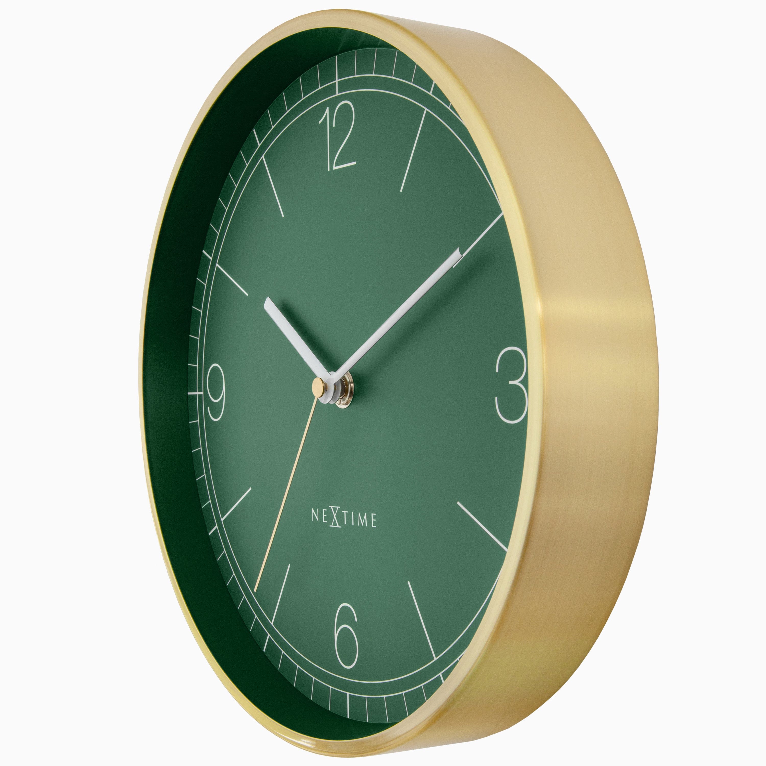 Wall clock 25cm-Silent-Green/Turquoise/White/Black-Metal-NeXtime 'Bolero' - Goat Corp