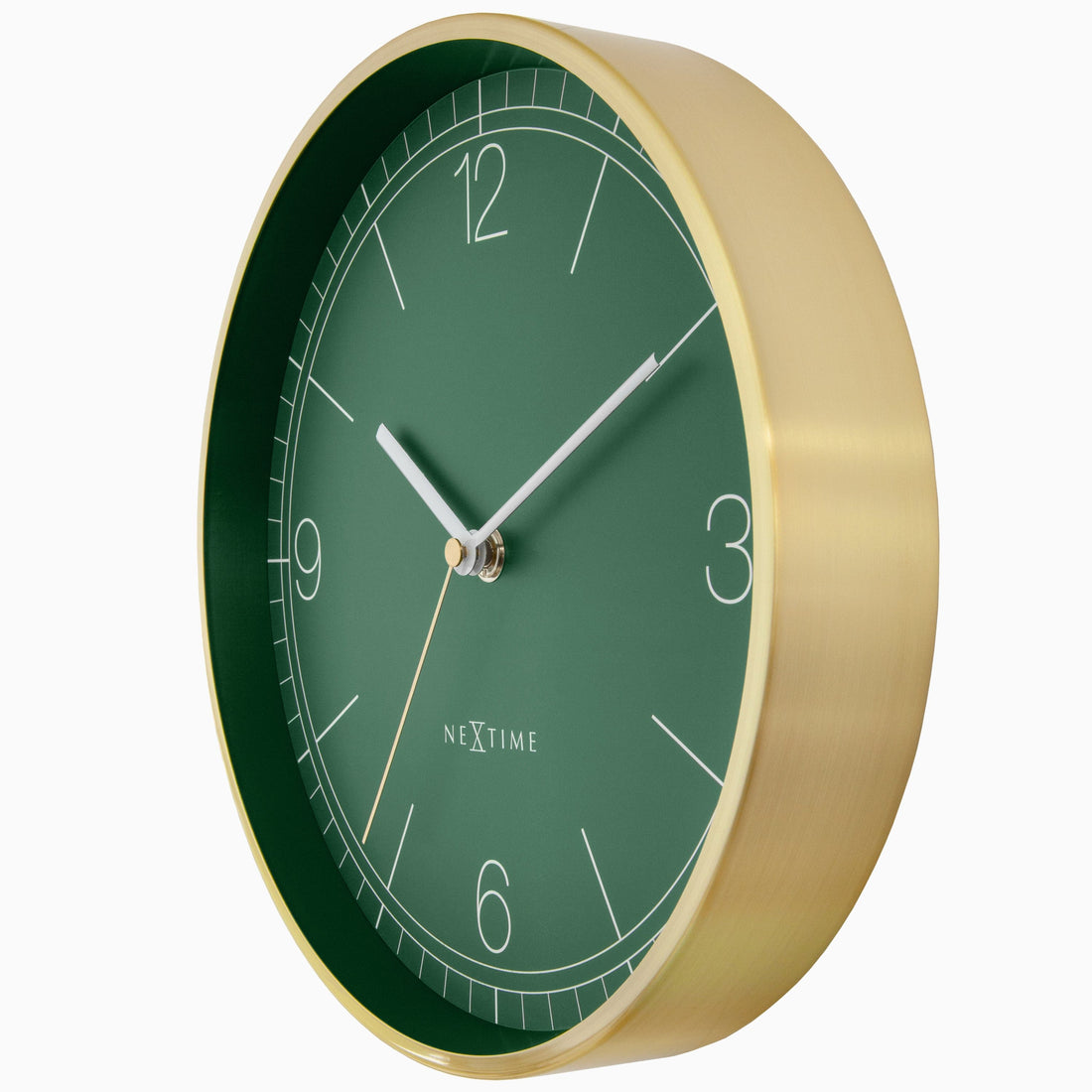 Wall clock 25cm-Silent-Green/Turquoise/White/Black-Metal-NeXtime 'Bolero' - Goat Corp