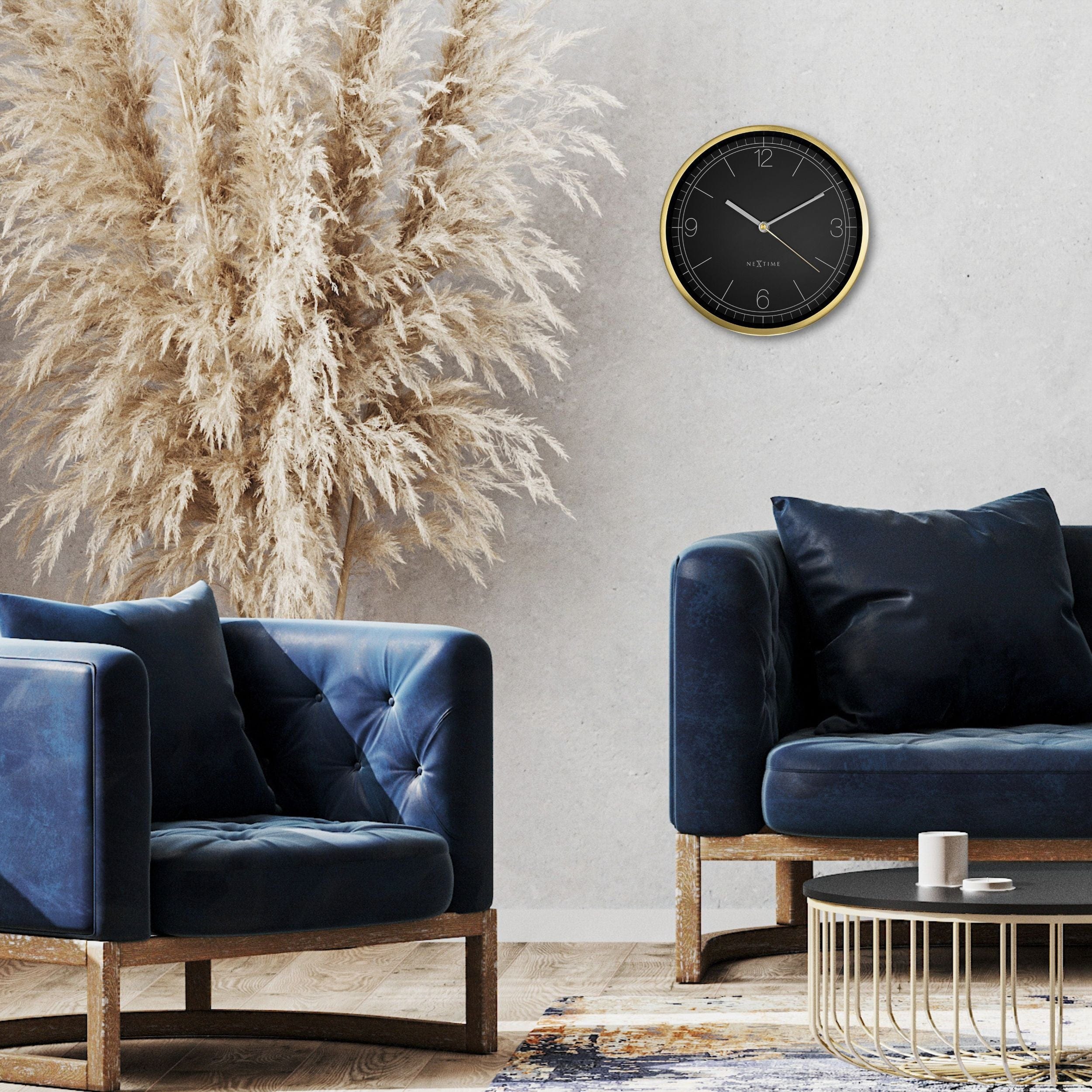 Wall clock 25cm-Silent-Green/Turquoise/White/Black-Metal-NeXtime 'Bolero' - Goat Corp