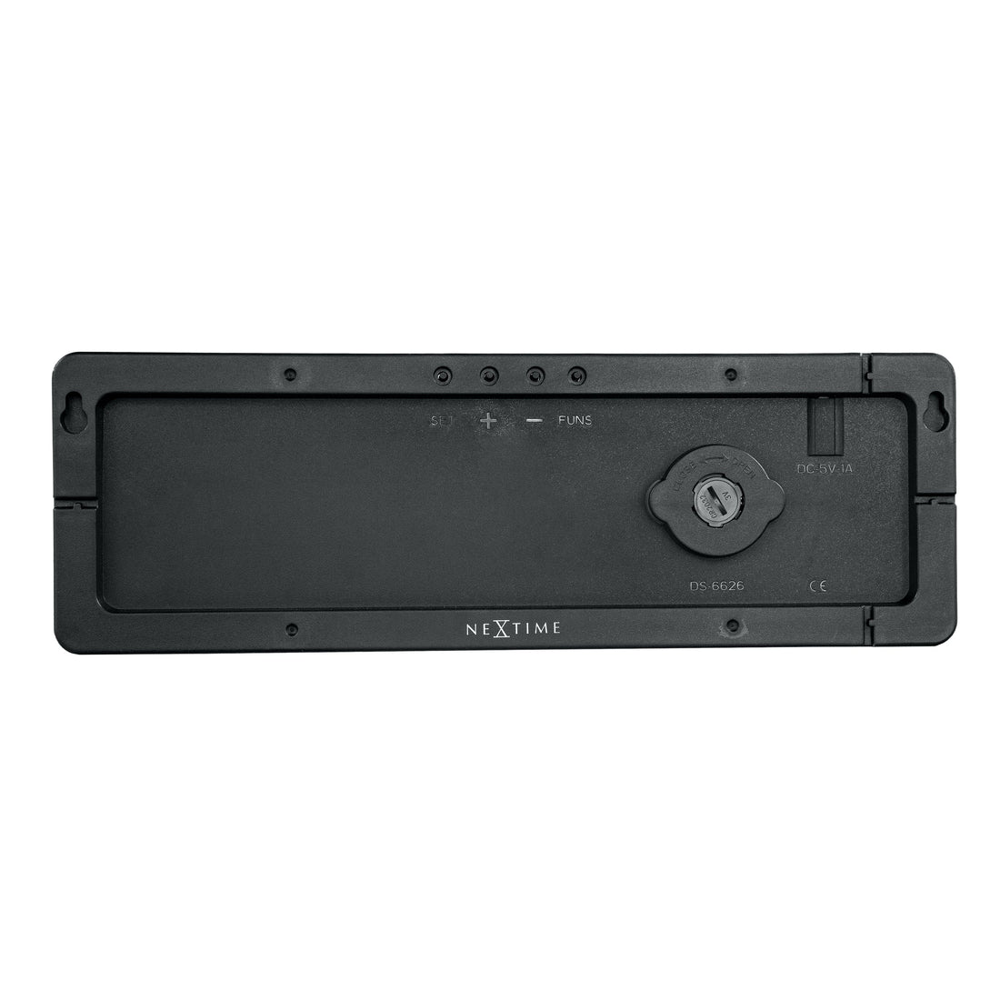 Digital wall/alarm clock 38.8x12.9x3.2cm-Black-ABS-NeXtime 'Super Digi' - Goat Corp