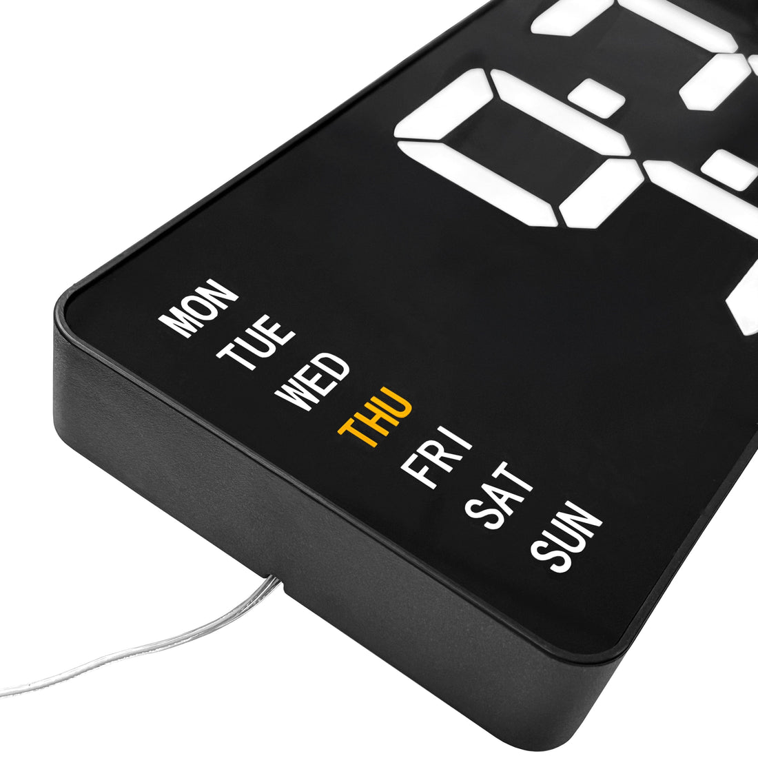 Digital wall/alarm clock 38.8x12.9x3.2cm-Black-ABS-NeXtime 'Super Digi' - Goat Corp