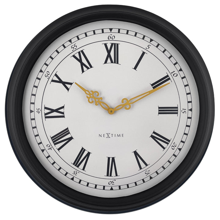 Wall clock 76cm-Black/Grey-Plastic-NeXtime 'Chopin Large' - Goat Corp