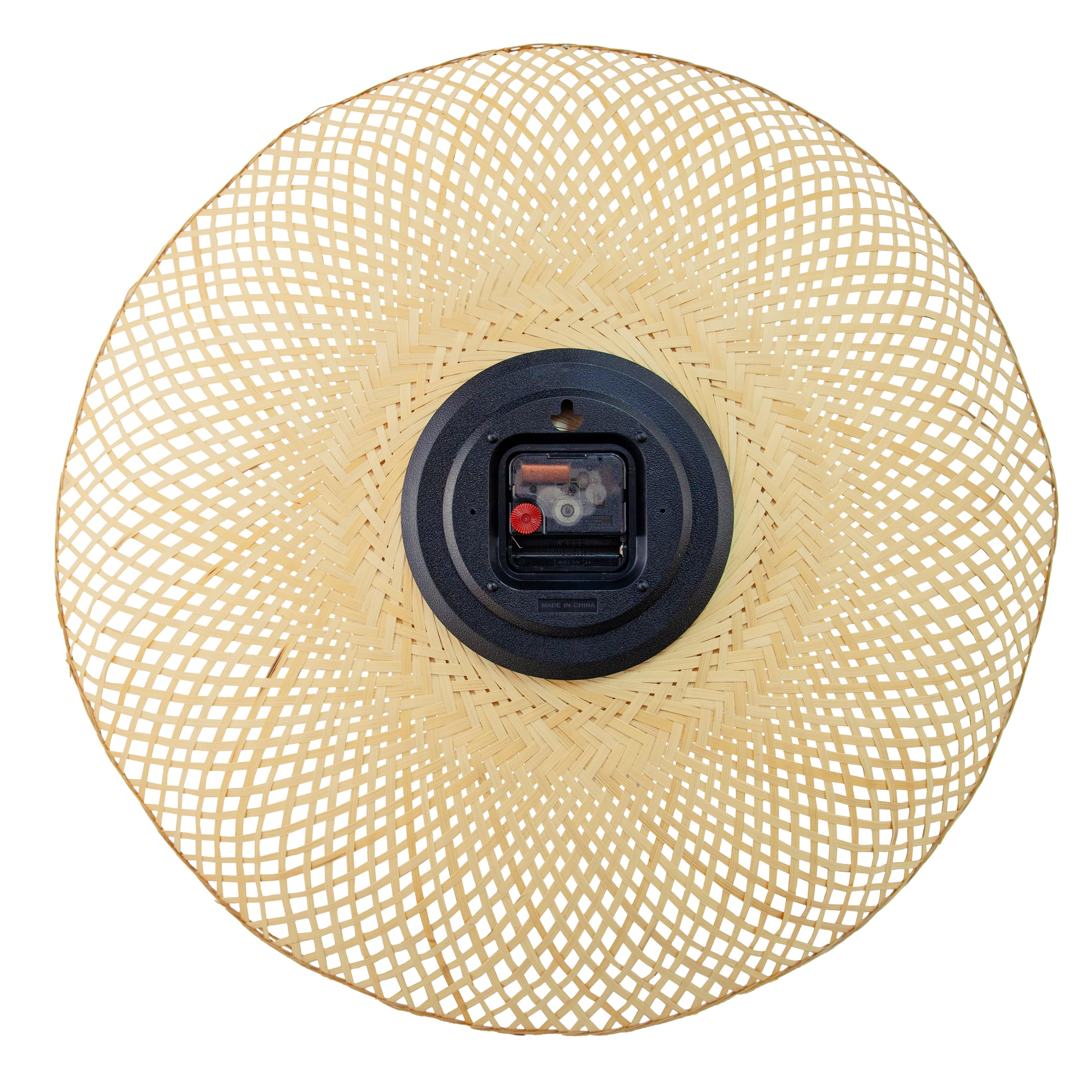 Wall clock 60cm-Silent-Brown/Black-Bamboo-NeXtime 'Vortex' - Goat Corp