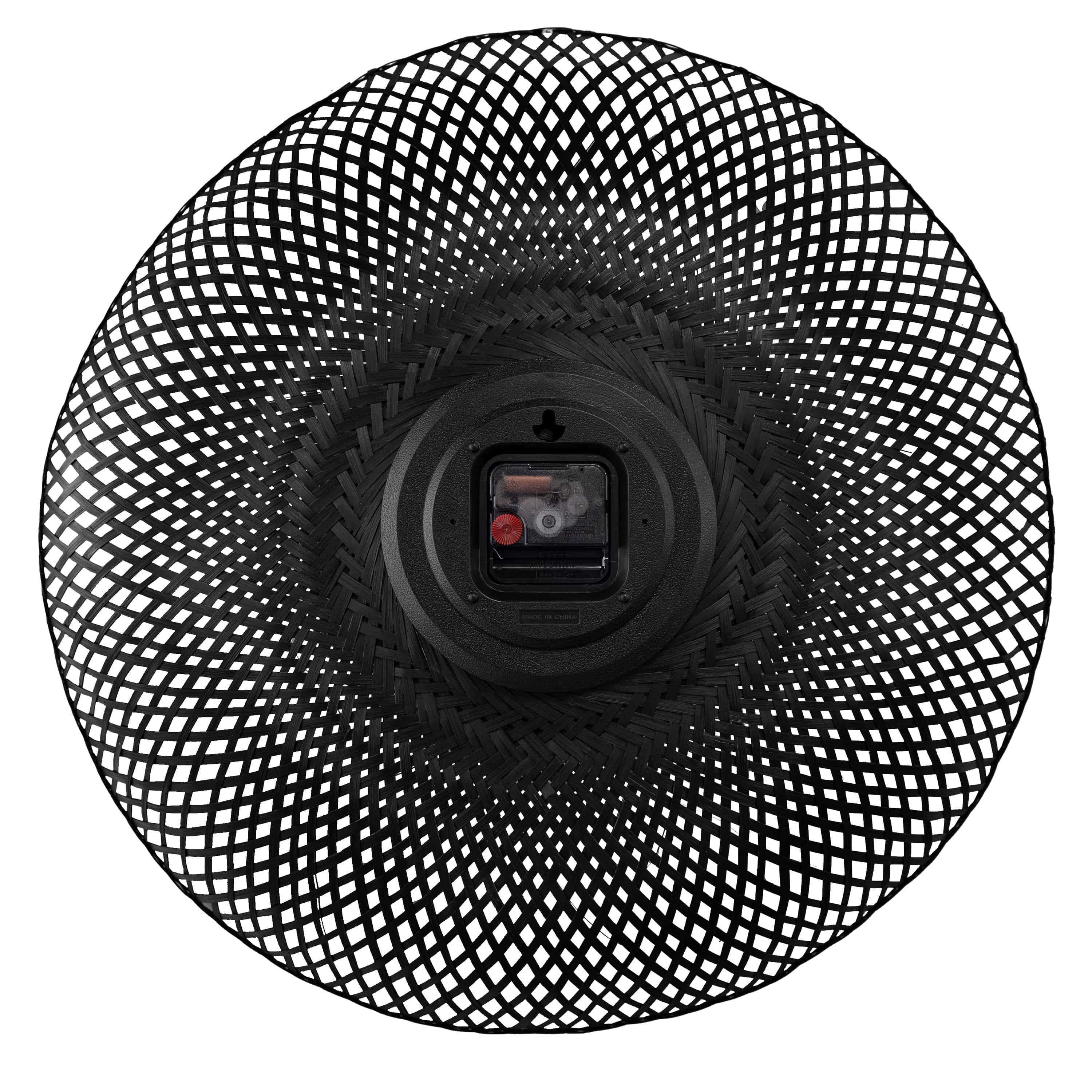 Wall clock 60cm-Silent-Brown/Black-Bamboo-NeXtime 'Vortex' - Goat Corp