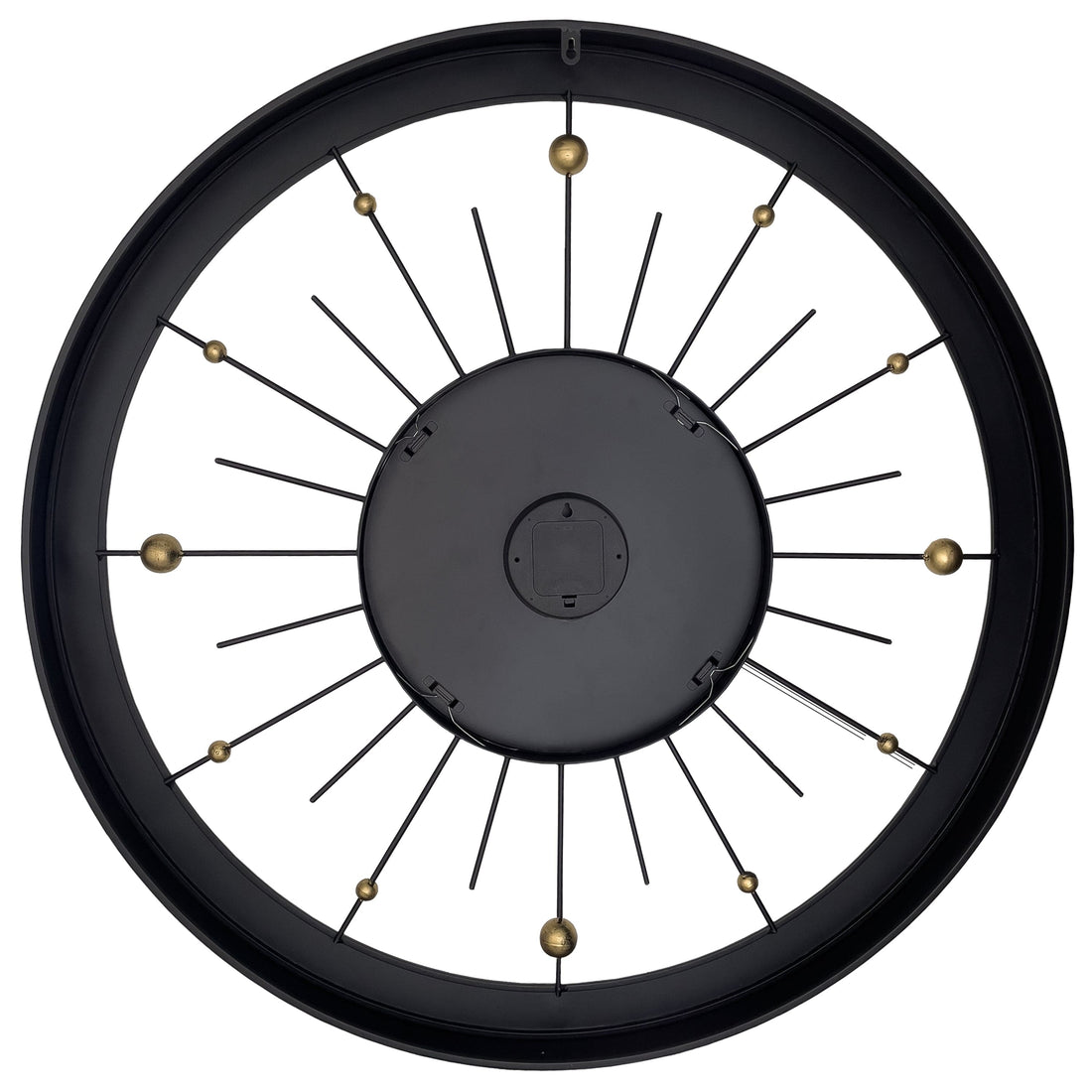 Wall clock 90cm-Silent-Black-Metal-NeXtime 'Orbit Large' - Goat Corp