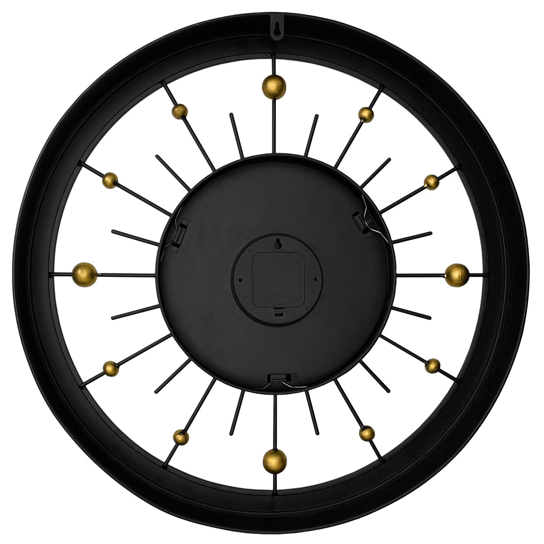 Wall clock 60cm-Silent-Black-Metal-NeXtime 'Orbit' - Goat Corp