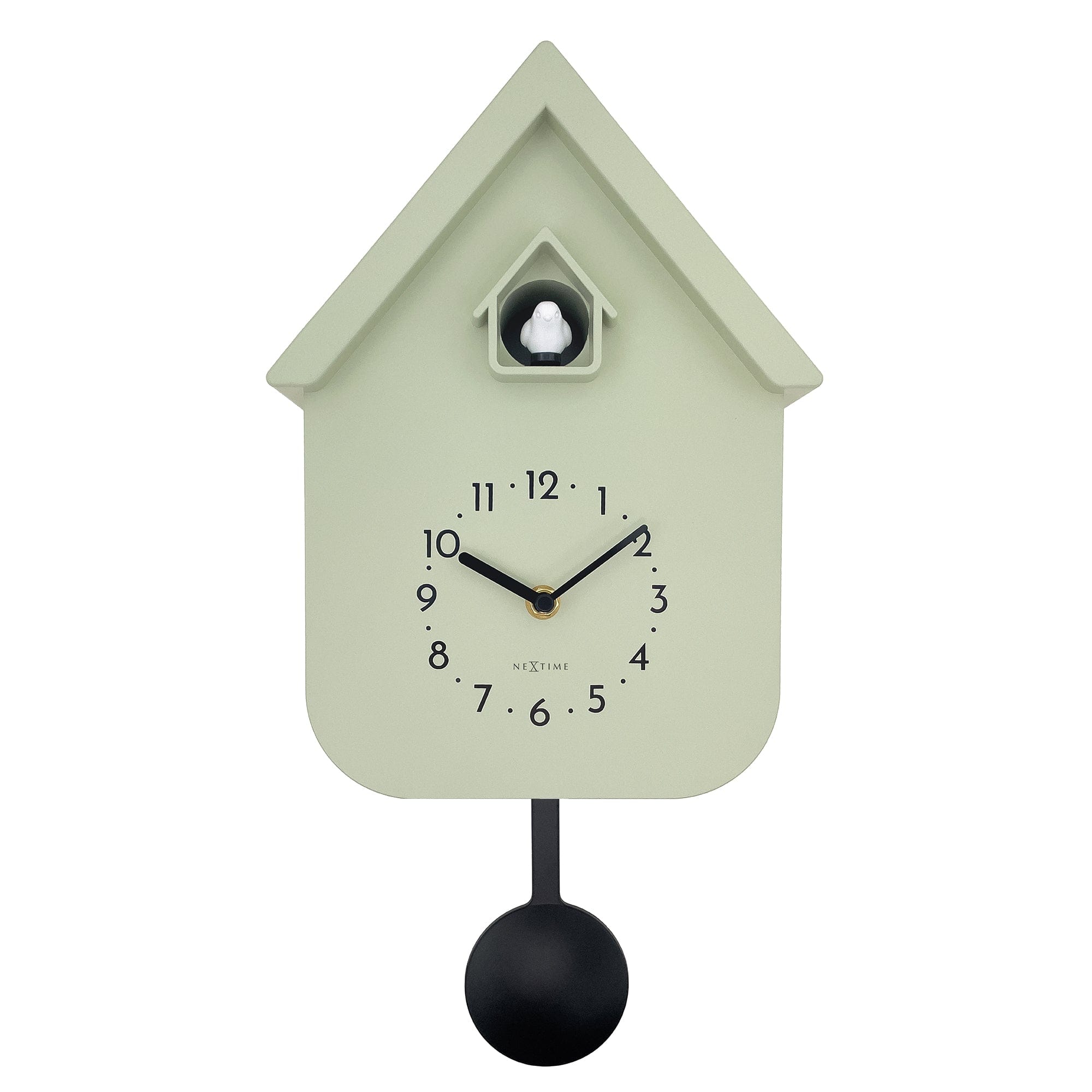 Wall clock 21.5x41.5x8.5cm - Pendulum - Cuckoo -NeXtime 'Twitter' - Goat Corp