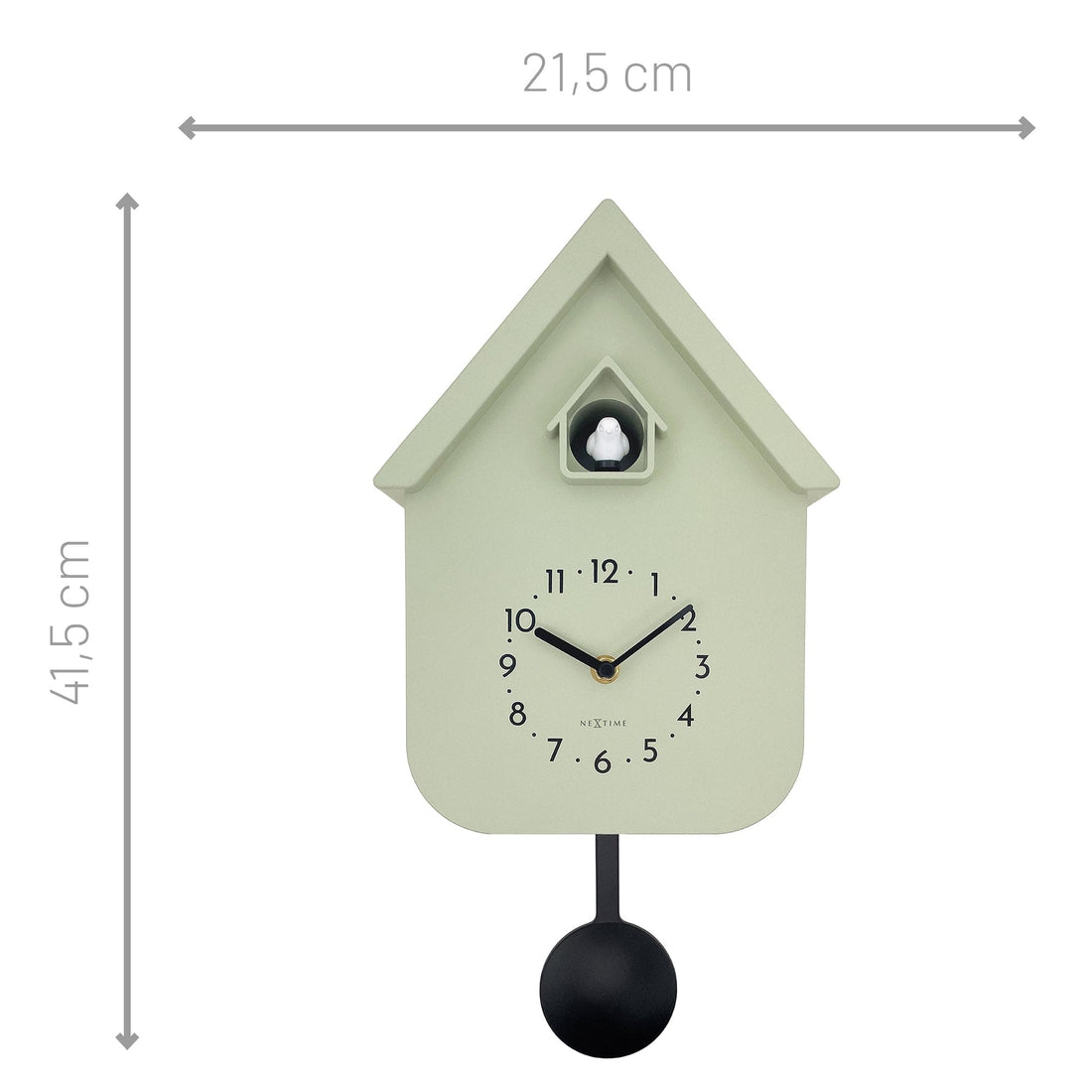 Wall clock 21.5x41.5x8.5cm - Pendulum - Cuckoo -NeXtime 'Twitter' - Goat Corp