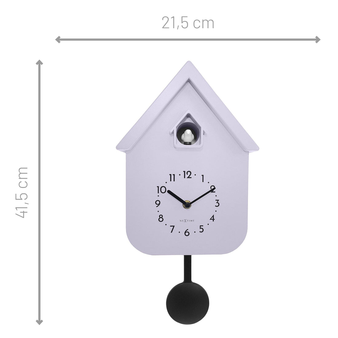 Wall clock 21.5x41.5x8.5cm - Pendulum - Cuckoo -NeXtime 'Twitter' - Goat Corp