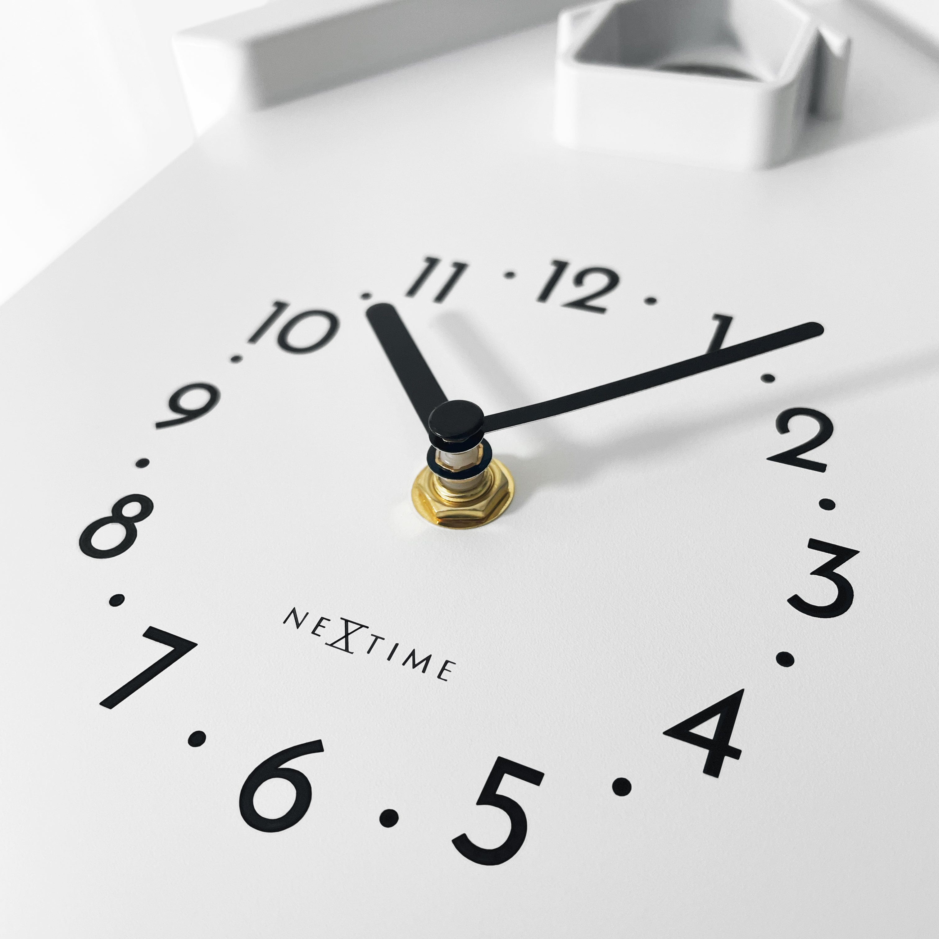 Wall clock 21.5x41.5x8.5cm - Pendulum - Cuckoo -NeXtime 'Twitter' - Goat Corp