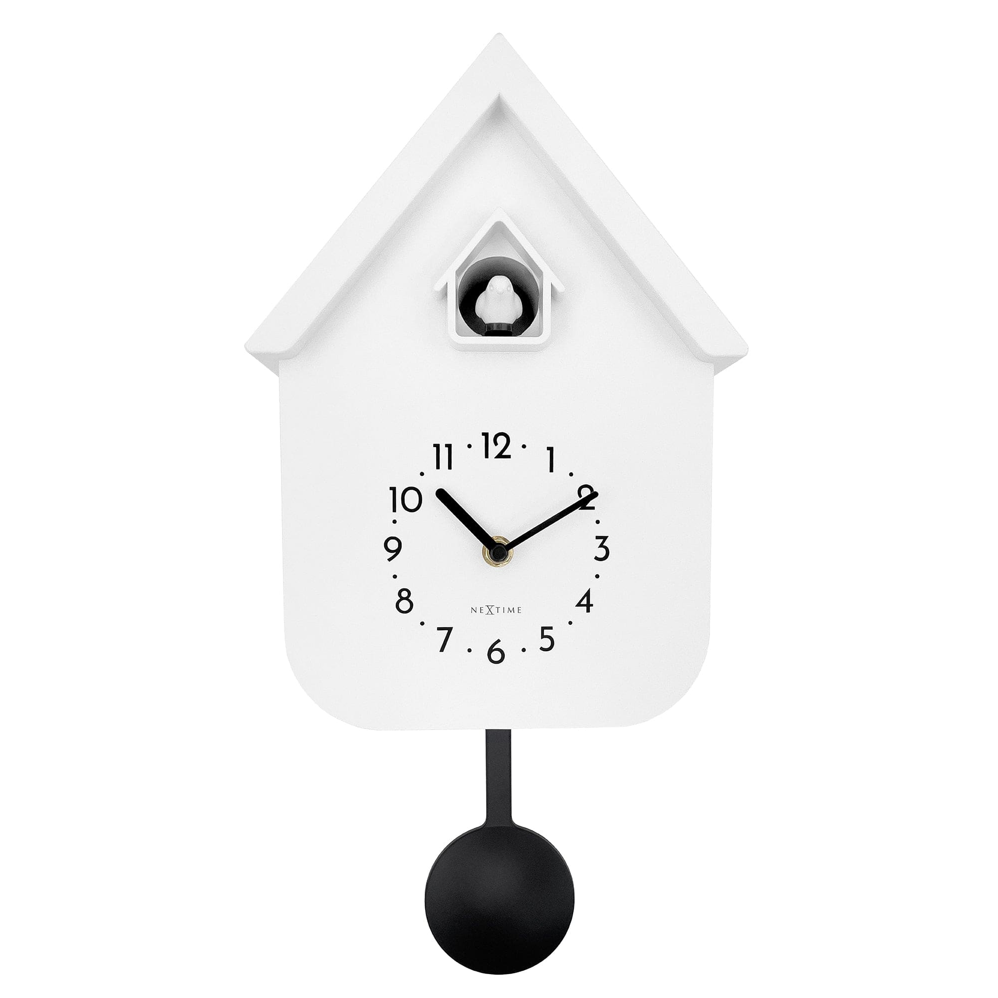 Wall clock 21.5x41.5x8.5cm - Pendulum - Cuckoo -NeXtime 'Twitter' - Goat Corp