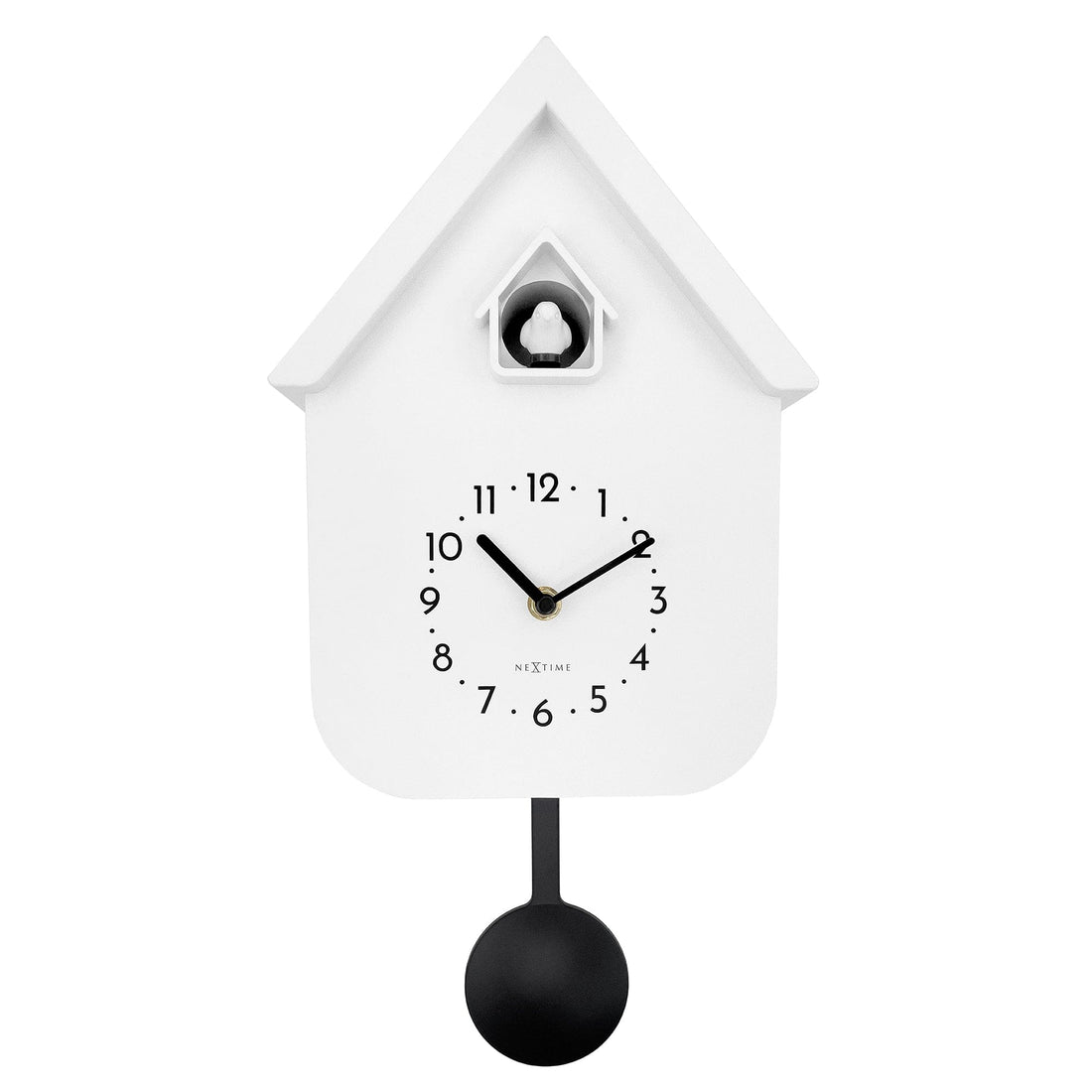 Wall clock 21.5x41.5x8.5cm - Pendulum - Cuckoo -NeXtime 'Twitter' - Goat Corp