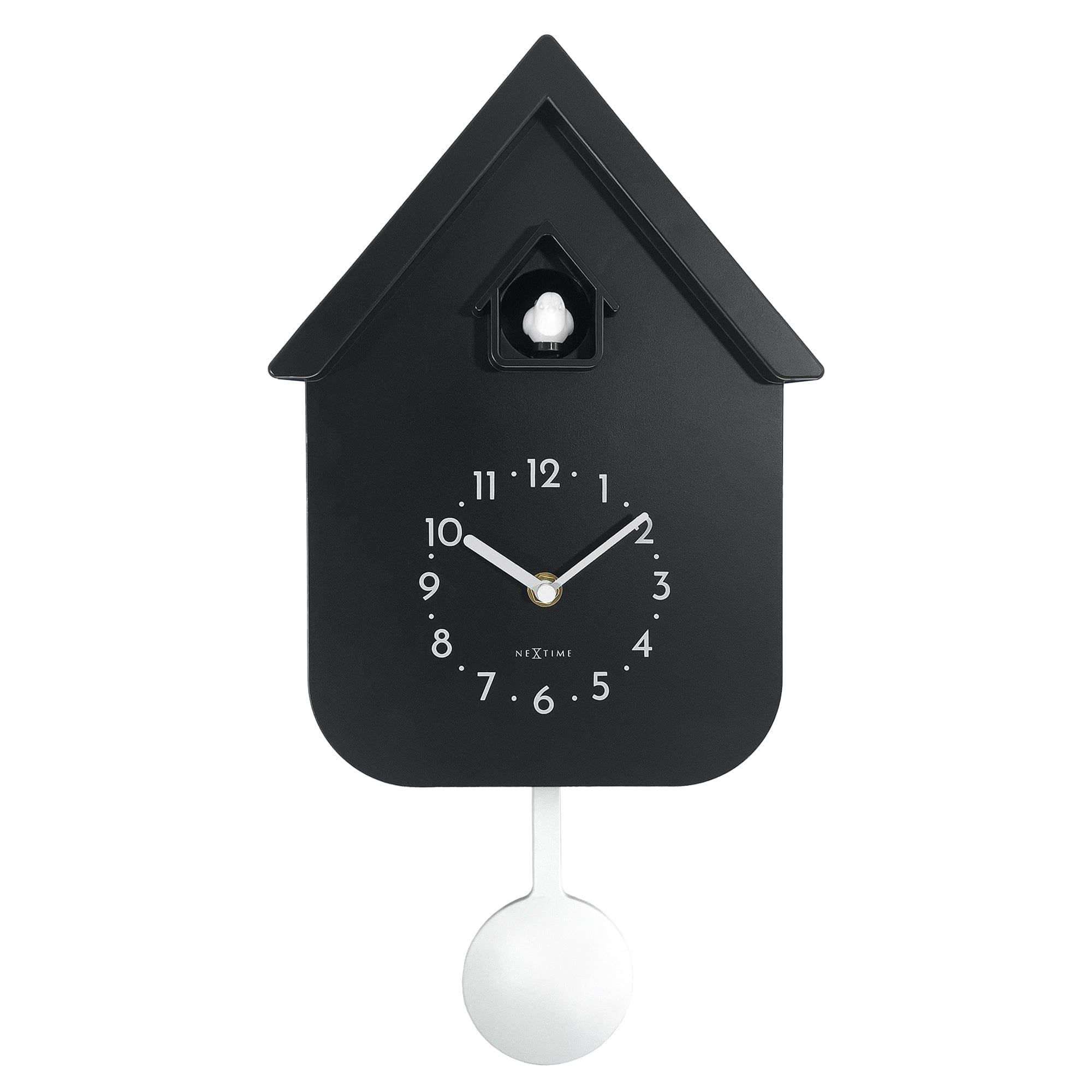 Wall clock 21.5x41.5x8.5cm - Pendulum - Cuckoo -NeXtime 'Twitter' - Goat Corp
