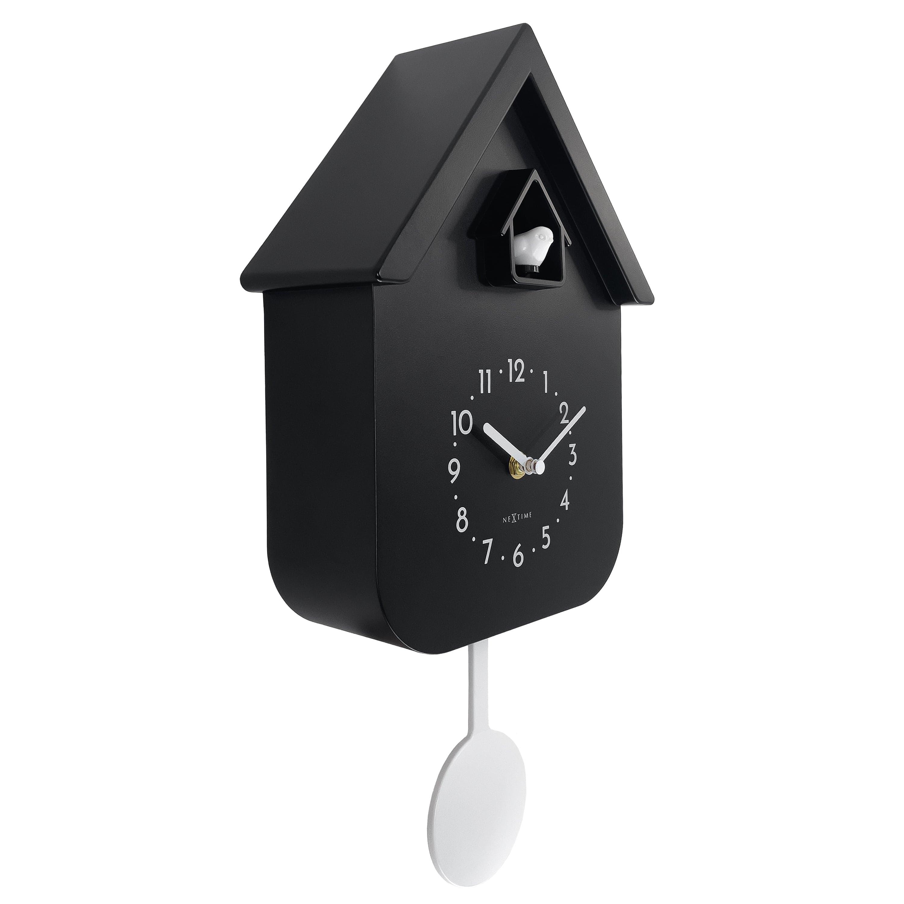 Wall clock 21.5x41.5x8.5cm - Pendulum - Cuckoo -NeXtime 'Twitter' - Goat Corp