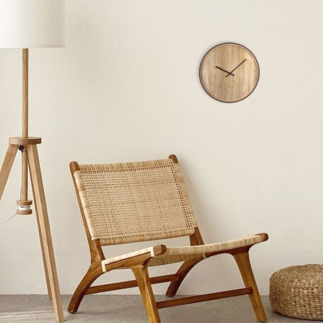 Wall clock 30cm-Silent-Dark Brown/Light Brown-Plastic-NeXtime 'Oslo' - Goat Corp