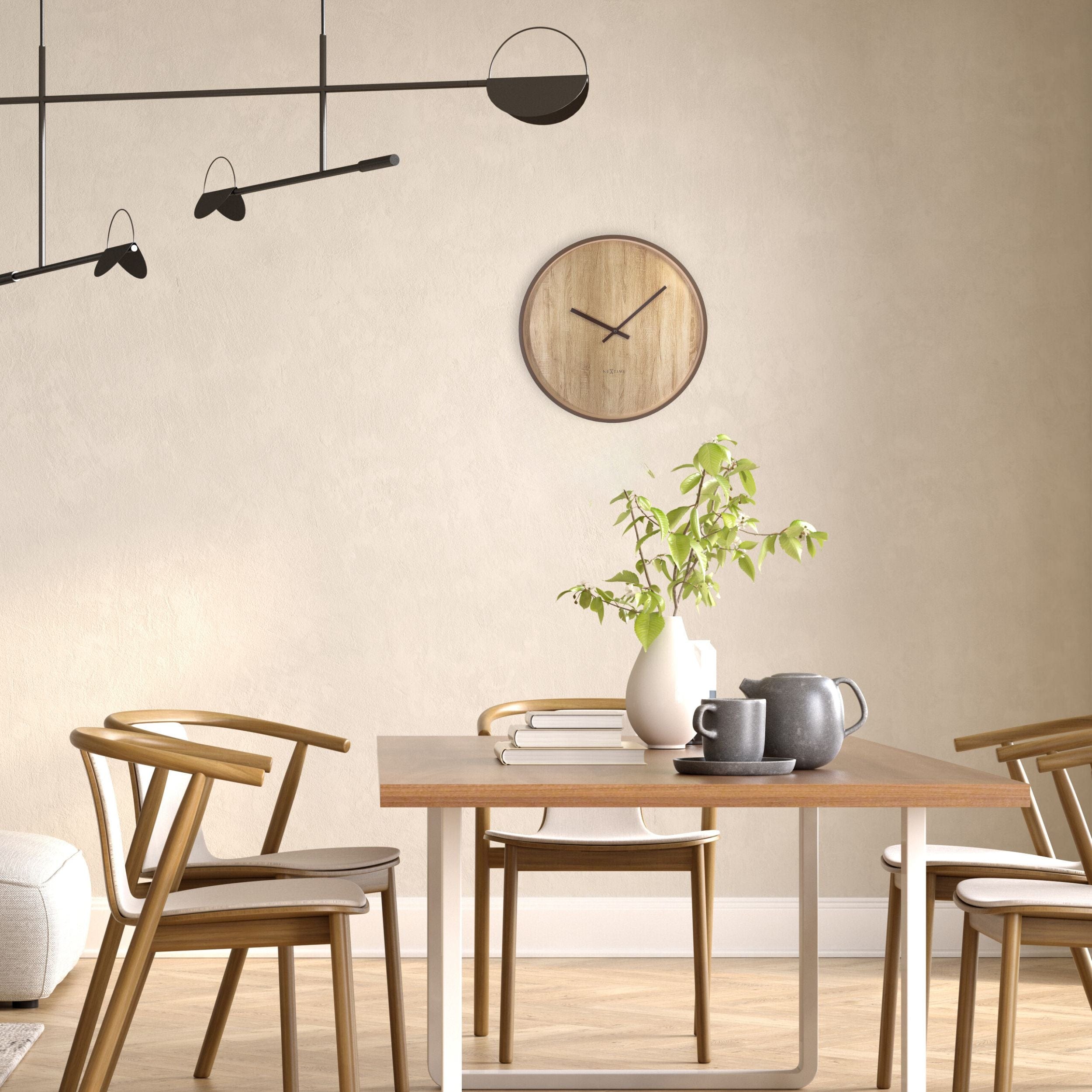 Wall clock 30cm-Silent-Dark Brown/Light Brown-Plastic-NeXtime 'Oslo' - Goat Corp