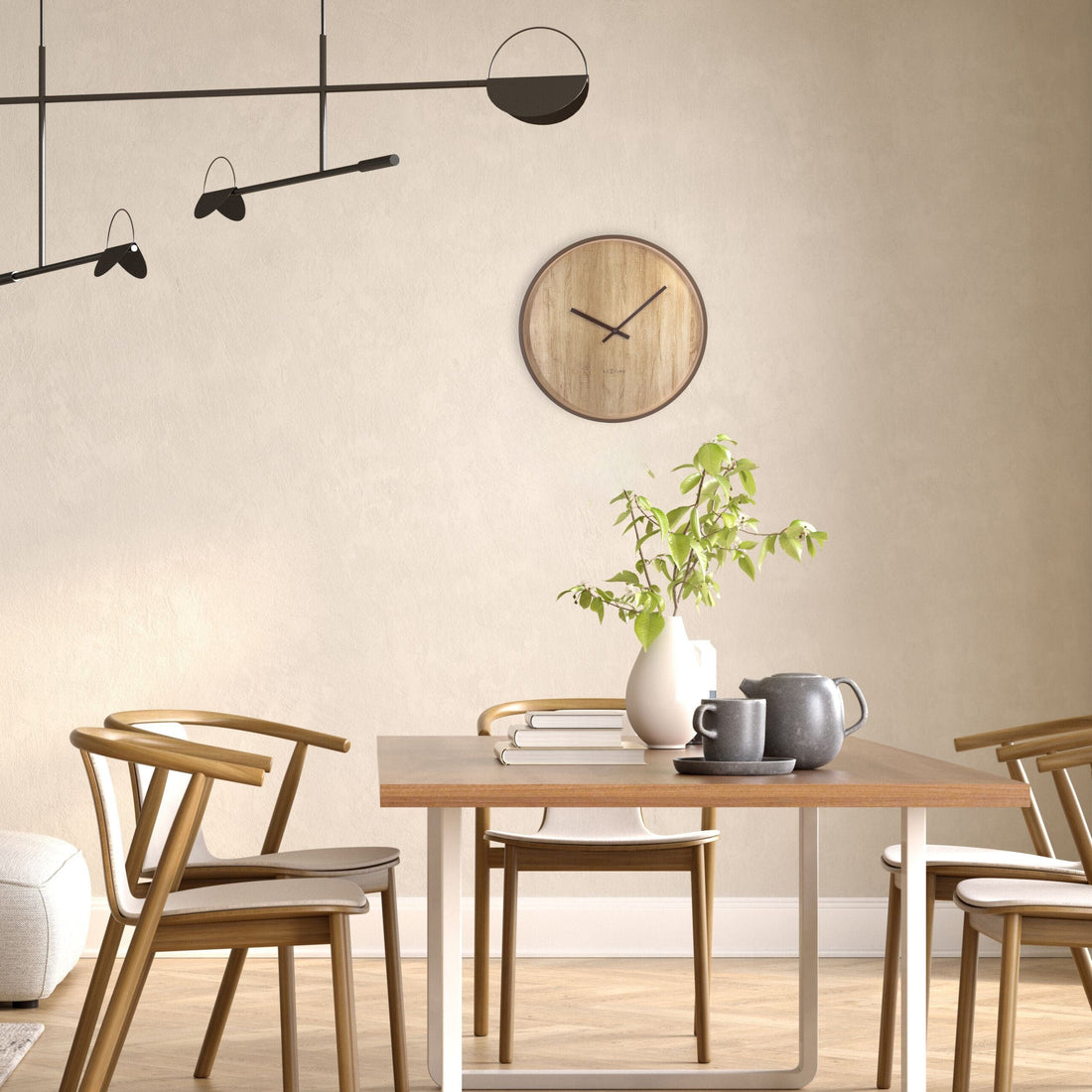 Wall clock 30cm-Silent-Dark Brown/Light Brown-Plastic-NeXtime 'Oslo' - Goat Corp