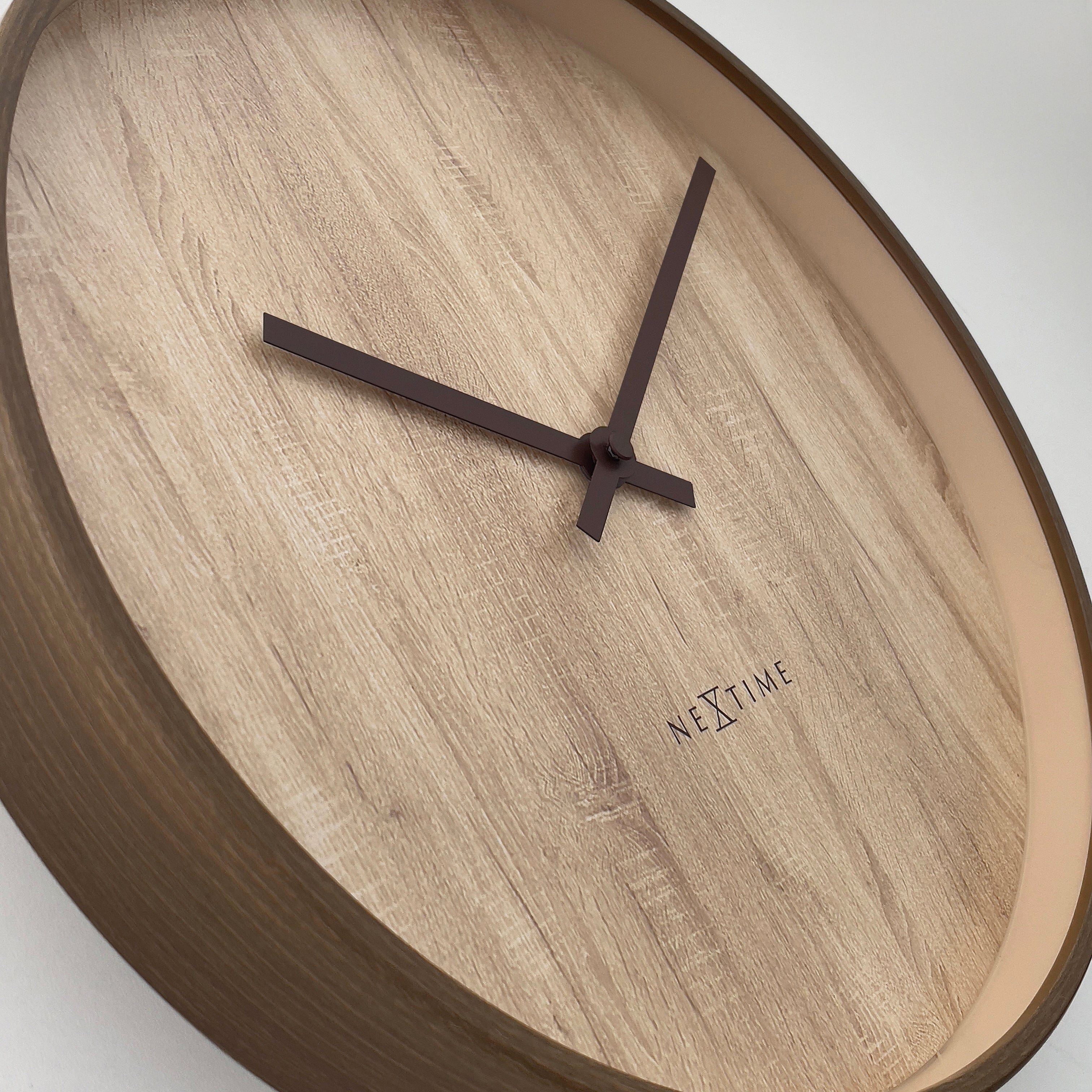 Wall clock 30cm-Silent-Dark Brown/Light Brown-Plastic-NeXtime 'Oslo' - Goat Corp