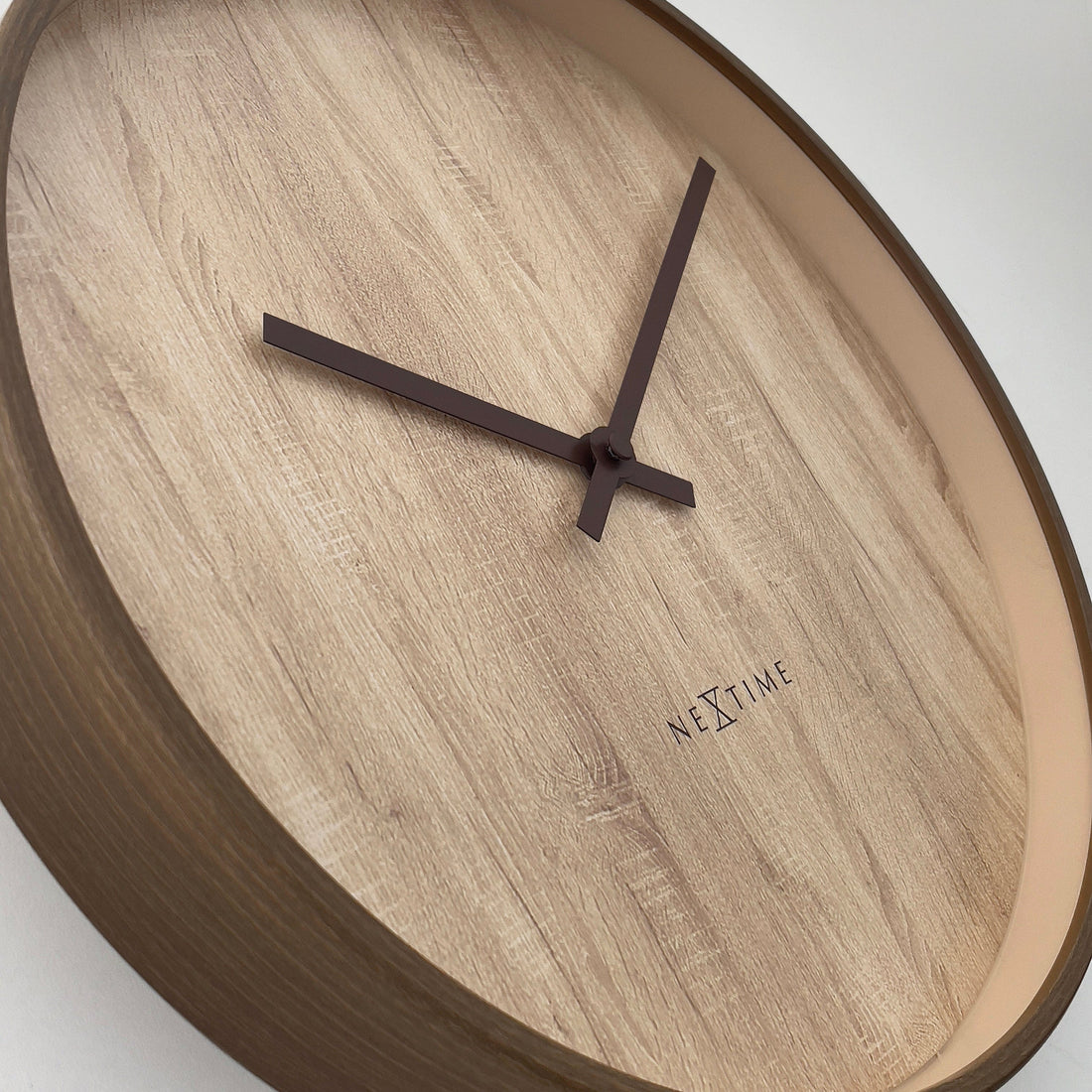 Wall clock 30cm-Silent-Dark Brown/Light Brown-Plastic-NeXtime 'Oslo' - Goat Corp
