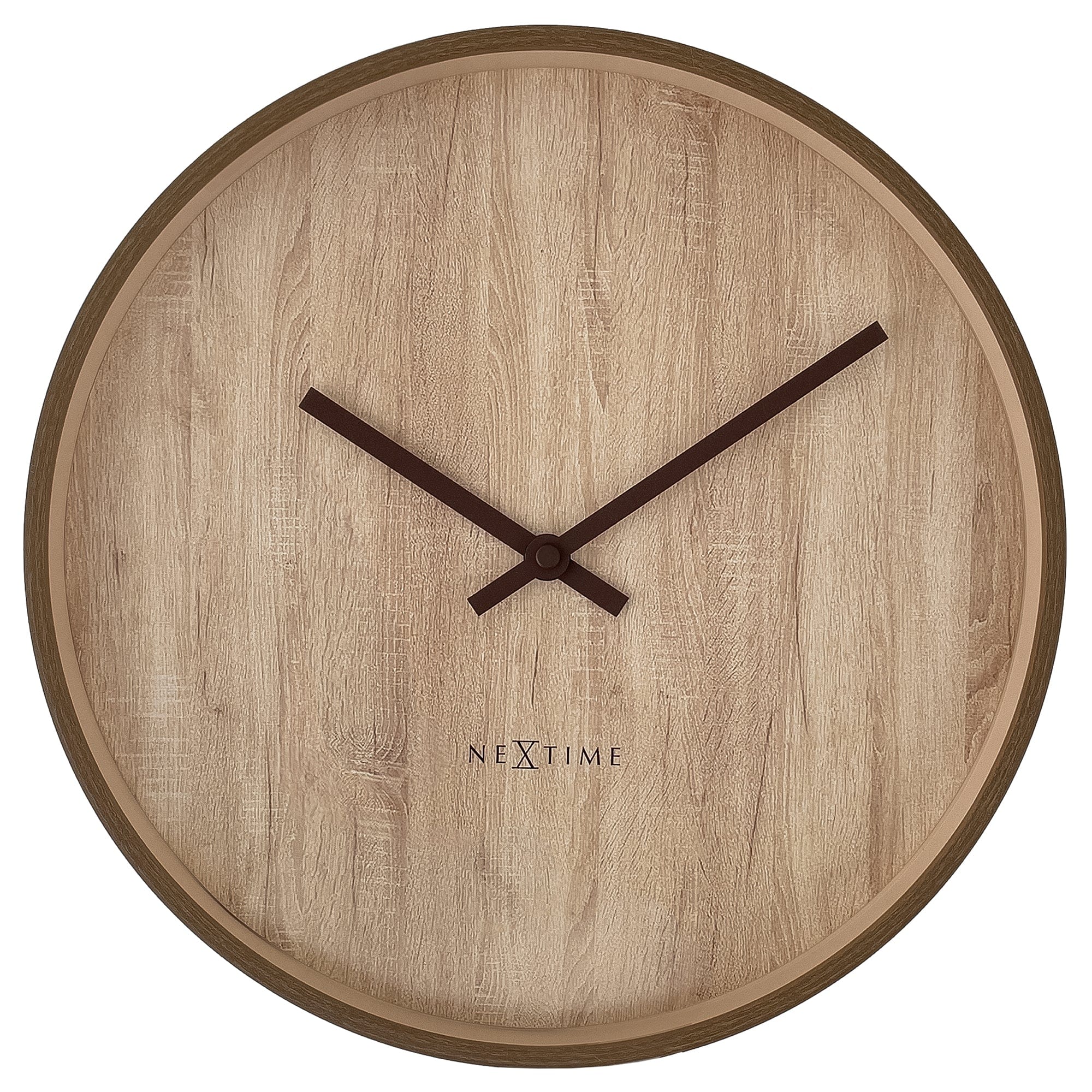 Wall clock 30cm-Silent-Dark Brown/Light Brown-Plastic-NeXtime 'Oslo' - Goat Corp