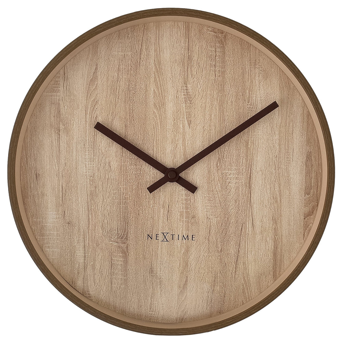 Wall clock 30cm-Silent-Dark Brown/Light Brown-Plastic-NeXtime 'Oslo' - Goat Corp