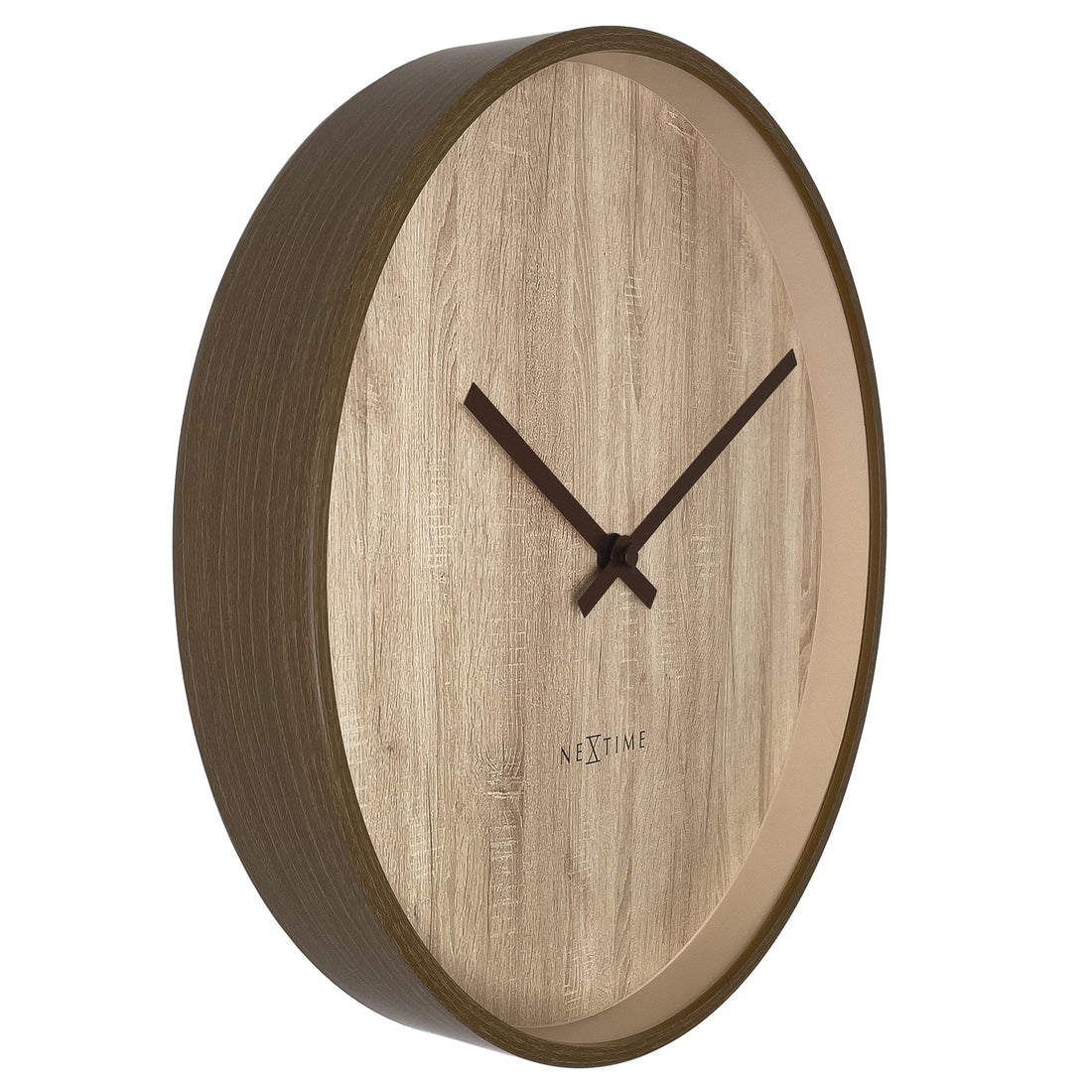 Wall clock 30cm-Silent-Dark Brown/Light Brown-Plastic-NeXtime 'Oslo' - Goat Corp