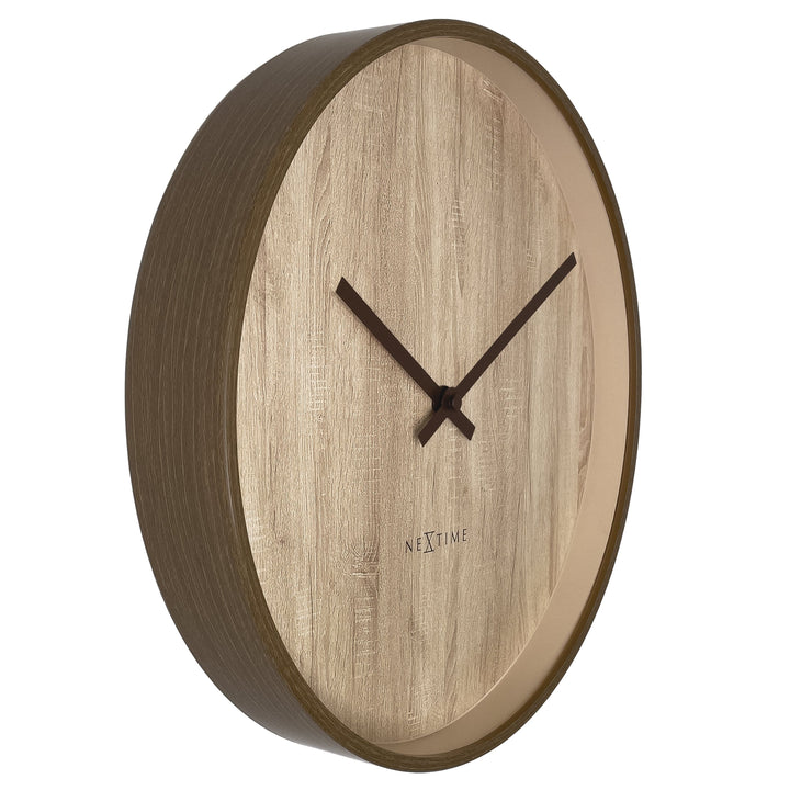 Wall clock 30cm-Silent-Dark Brown/Light Brown-Plastic-NeXtime 'Oslo' - Goat Corp
