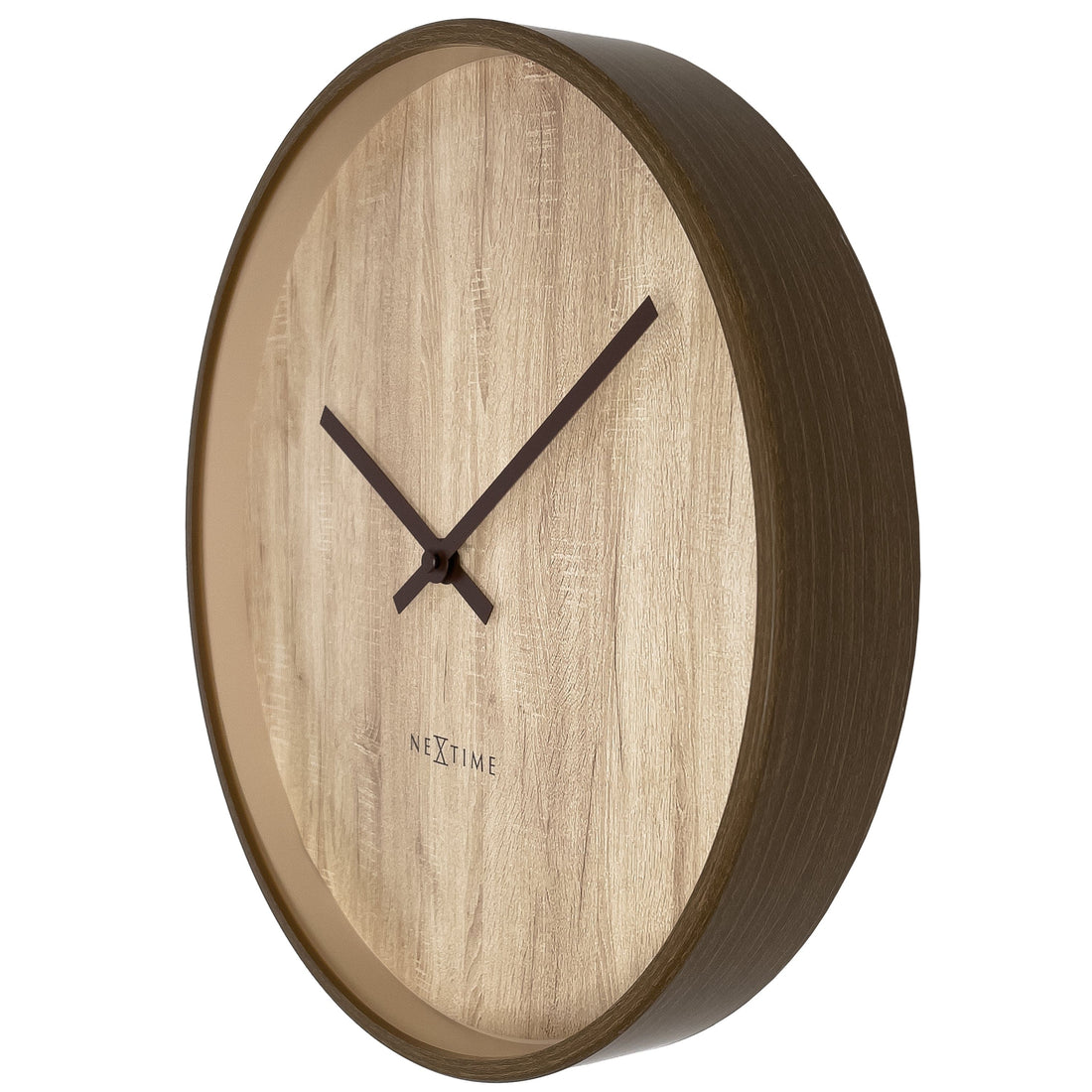 Wall clock 30cm-Silent-Dark Brown/Light Brown-Plastic-NeXtime 'Oslo' - Goat Corp