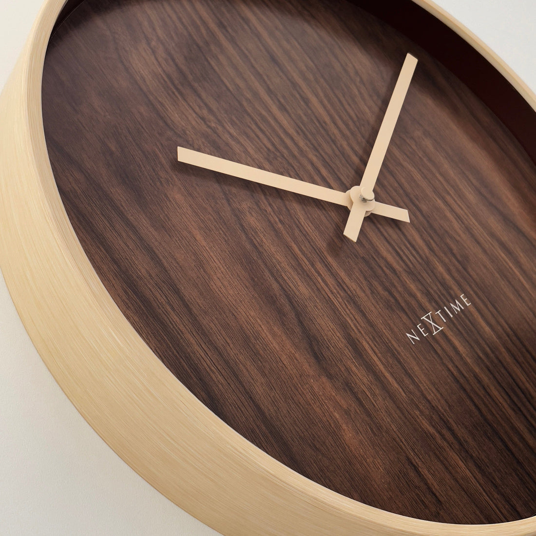 Wall clock 30cm-Silent-Dark Brown/Light Brown-Plastic-NeXtime 'Oslo' - Goat Corp