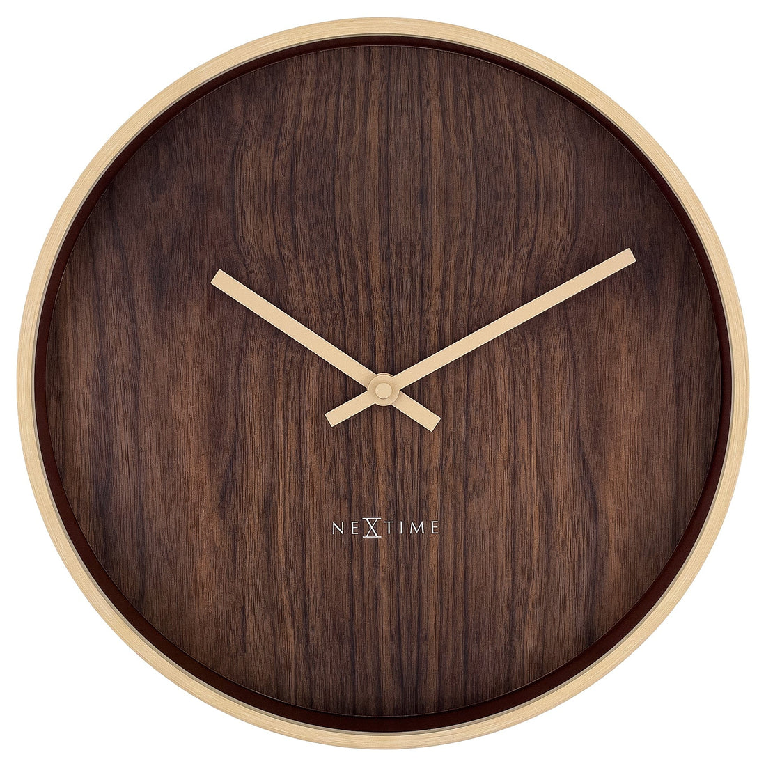 Wall clock 30cm-Silent-Dark Brown/Light Brown-Plastic-NeXtime 'Oslo' - Goat Corp