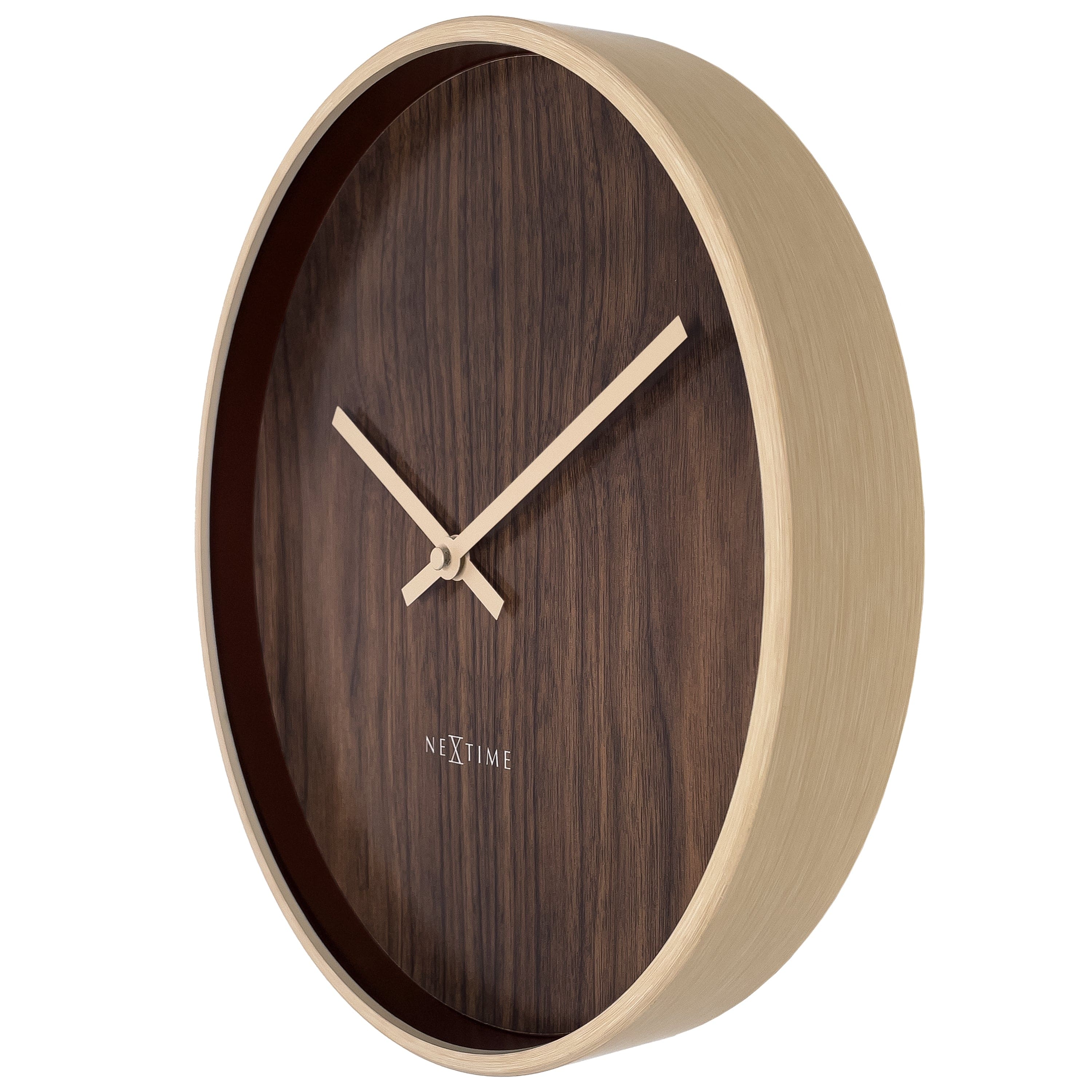 Wall clock 30cm-Silent-Dark Brown/Light Brown-Plastic-NeXtime 'Oslo' - Goat Corp