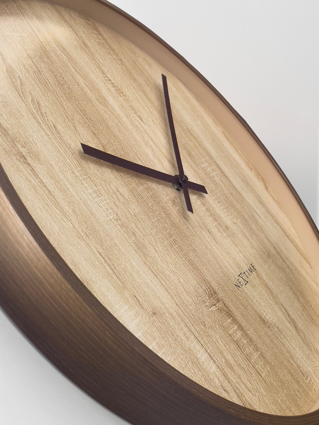 Wall clock 50cm-Silent-Dark Brown/Light Brown-Plastic-NeXtime 'Oslo Large' - Goat Corp