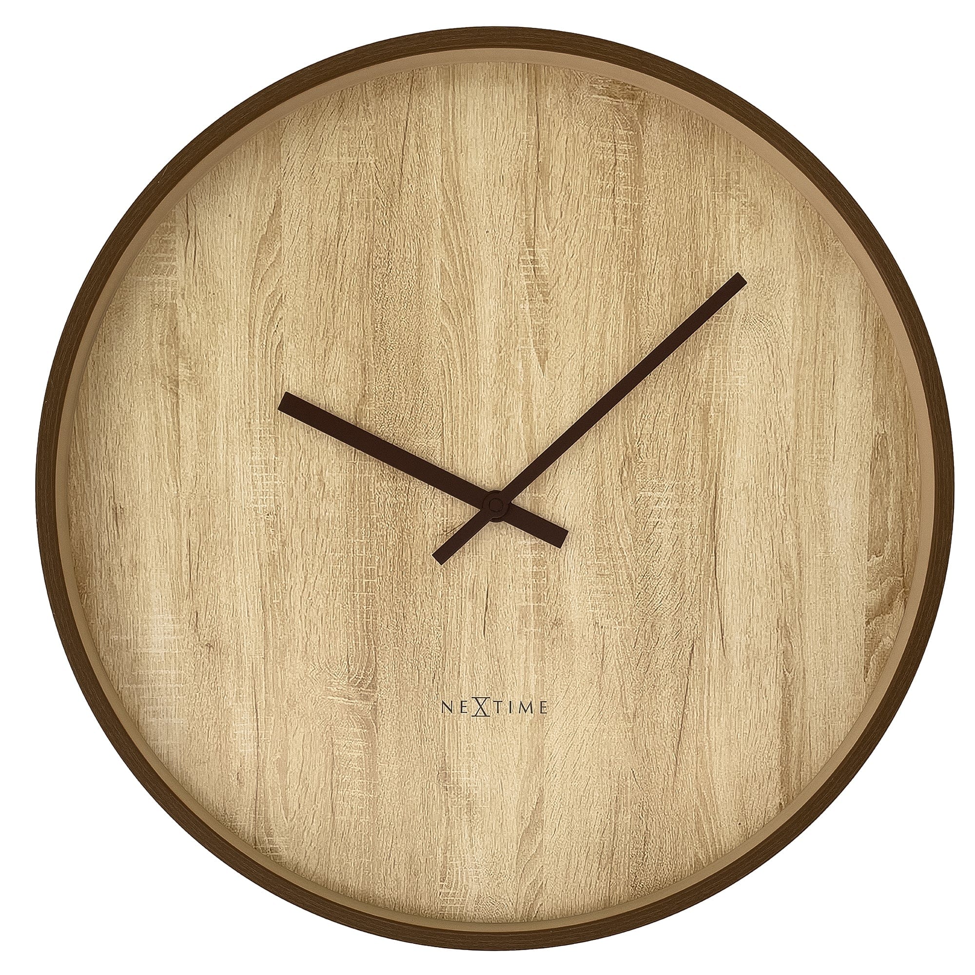 Wall clock 50cm-Silent-Dark Brown/Light Brown-Plastic-NeXtime 'Oslo Large' - Goat Corp