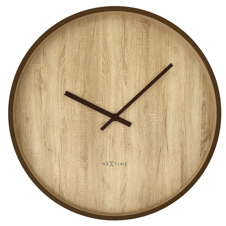 Wall clock 50cm-Silent-Dark Brown/Light Brown-Plastic-NeXtime 'Oslo Large' - Goat Corp