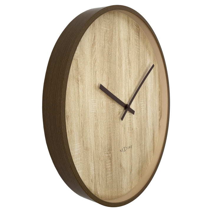 Wall clock 50cm-Silent-Dark Brown/Light Brown-Plastic-NeXtime 'Oslo Large' - Goat Corp