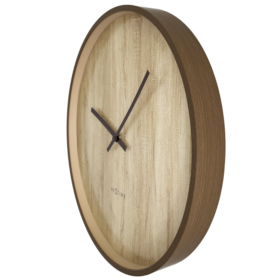 Wall clock 50cm-Silent-Dark Brown/Light Brown-Plastic-NeXtime 'Oslo Large' - Goat Corp