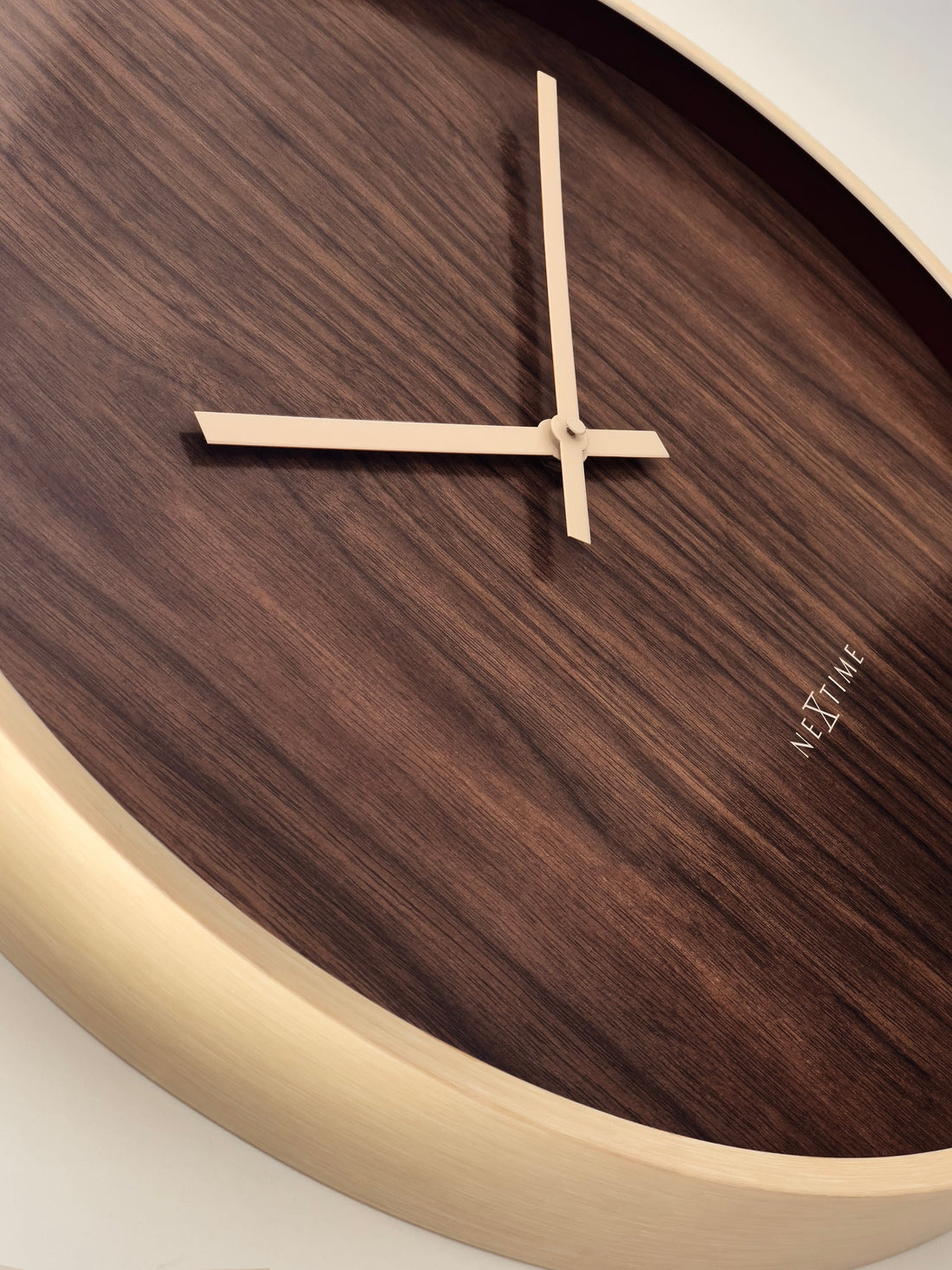 Wall clock 50cm-Silent-Dark Brown/Light Brown-Plastic-NeXtime 'Oslo Large' - Goat Corp