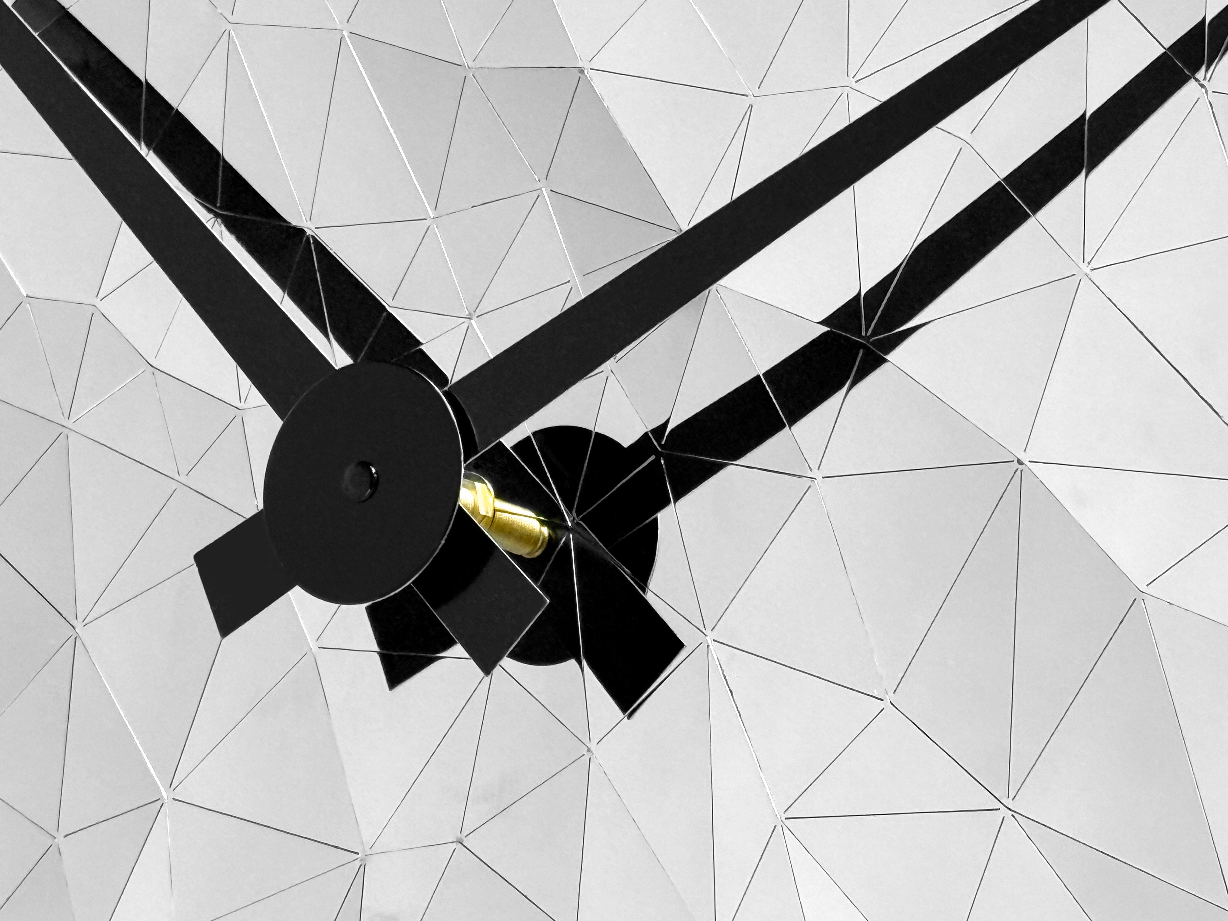 Wall clock 80cm-Silent-Chrome-Stainless Steel-NeXtime 'Fragments' - Goat Corp