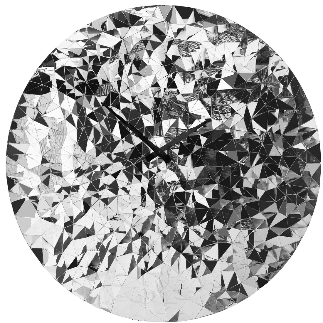 Wall clock 80cm-Silent-Chrome-Stainless Steel-NeXtime 'Fragments' - Goat Corp