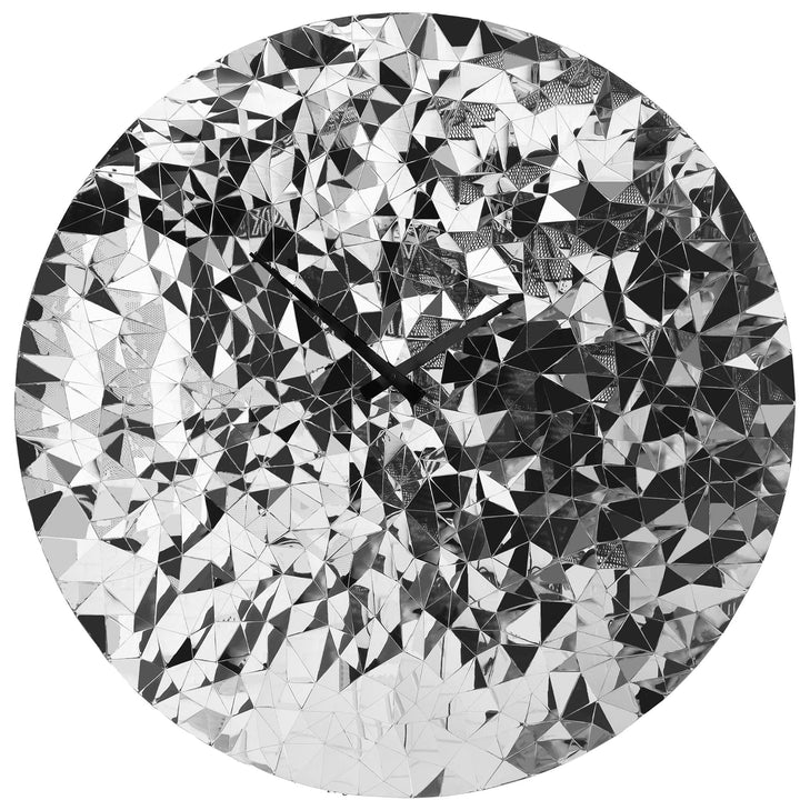 Wall clock 80cm-Silent-Chrome-Stainless Steel-NeXtime 'Fragments' - Goat Corp