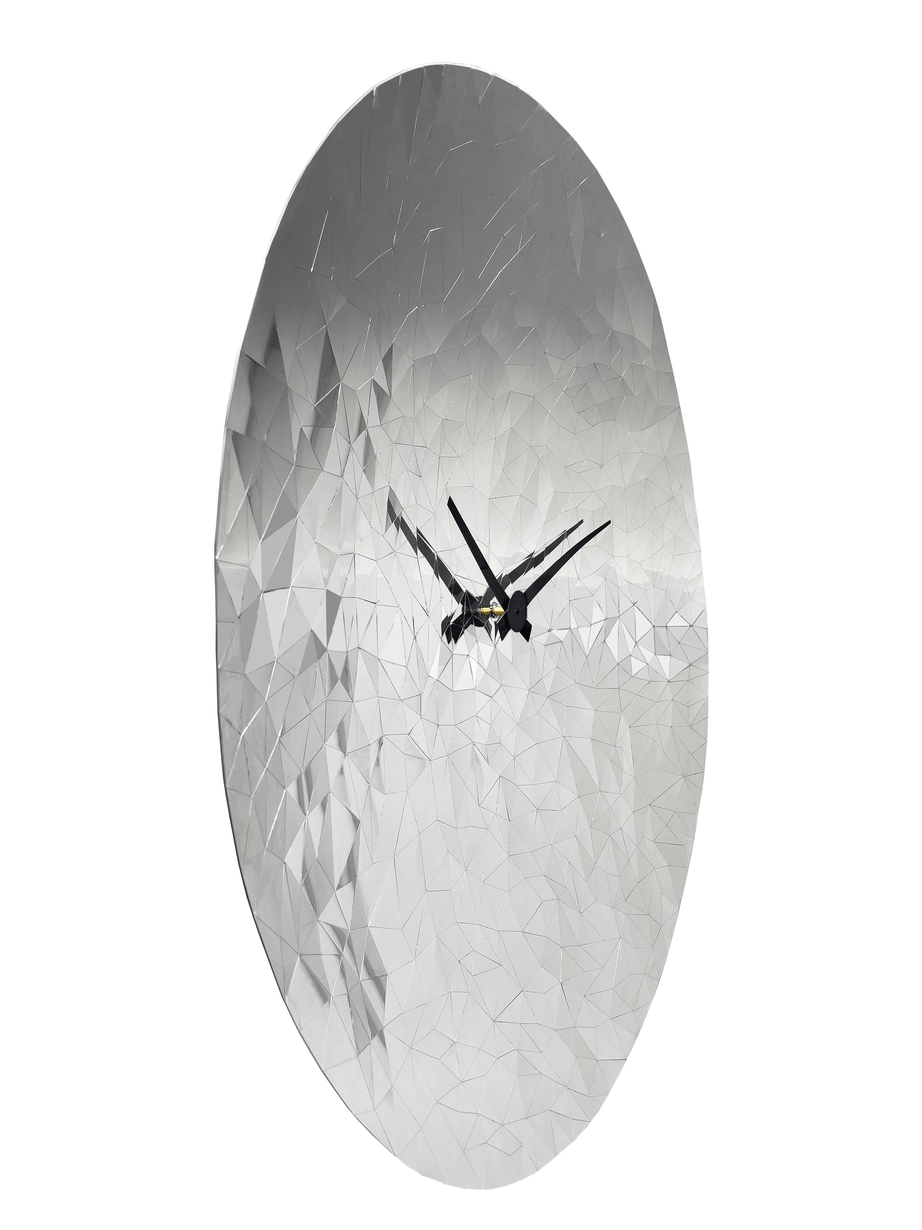 Wall clock 80cm-Silent-Chrome-Stainless Steel-NeXtime 'Fragments' - Goat Corp
