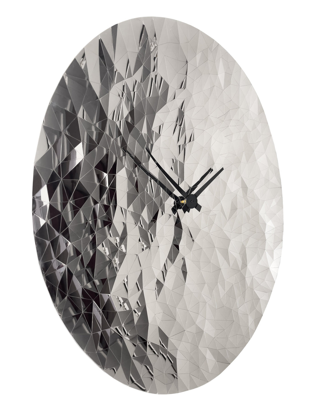 Wall clock 80cm-Silent-Chrome-Stainless Steel-NeXtime 'Fragments' - Goat Corp