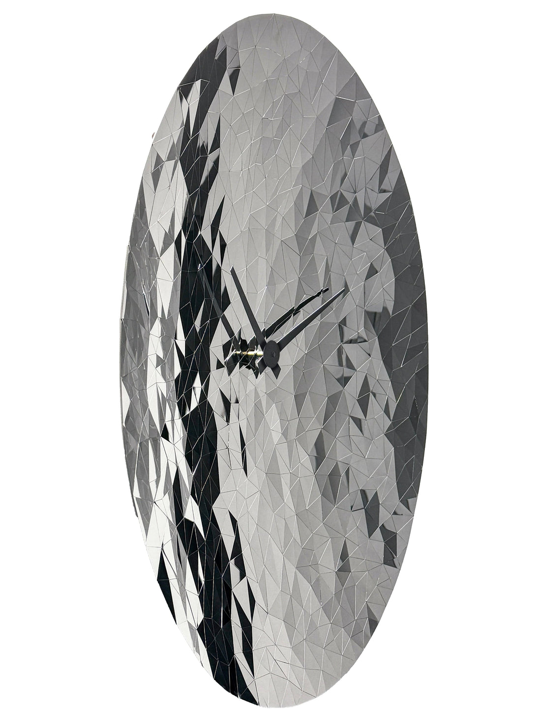Wall clock 80cm-Silent-Chrome-Stainless Steel-NeXtime 'Fragments' - Goat Corp