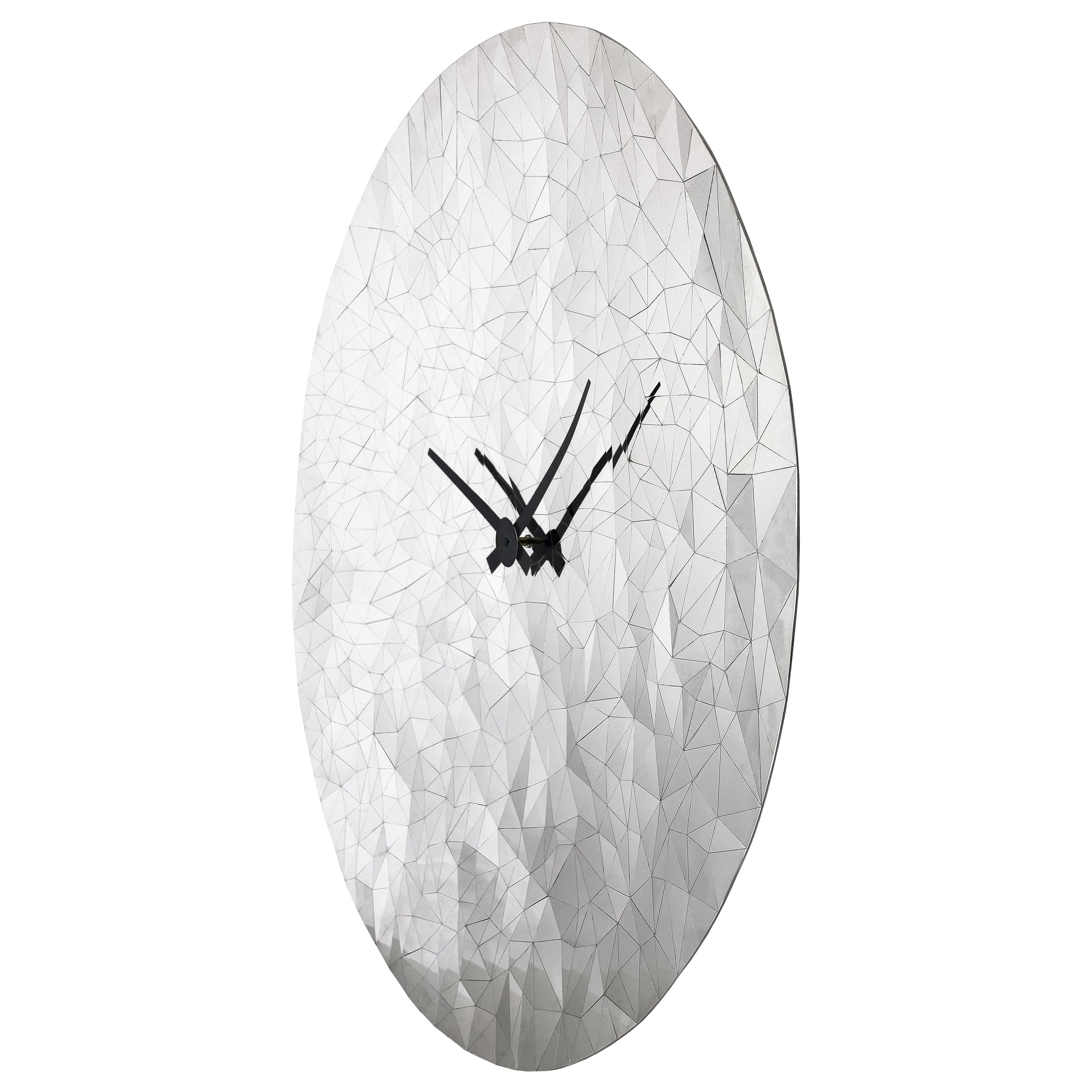 Wall clock 80cm-Silent-Chrome-Stainless Steel-NeXtime 'Fragments' - Goat Corp