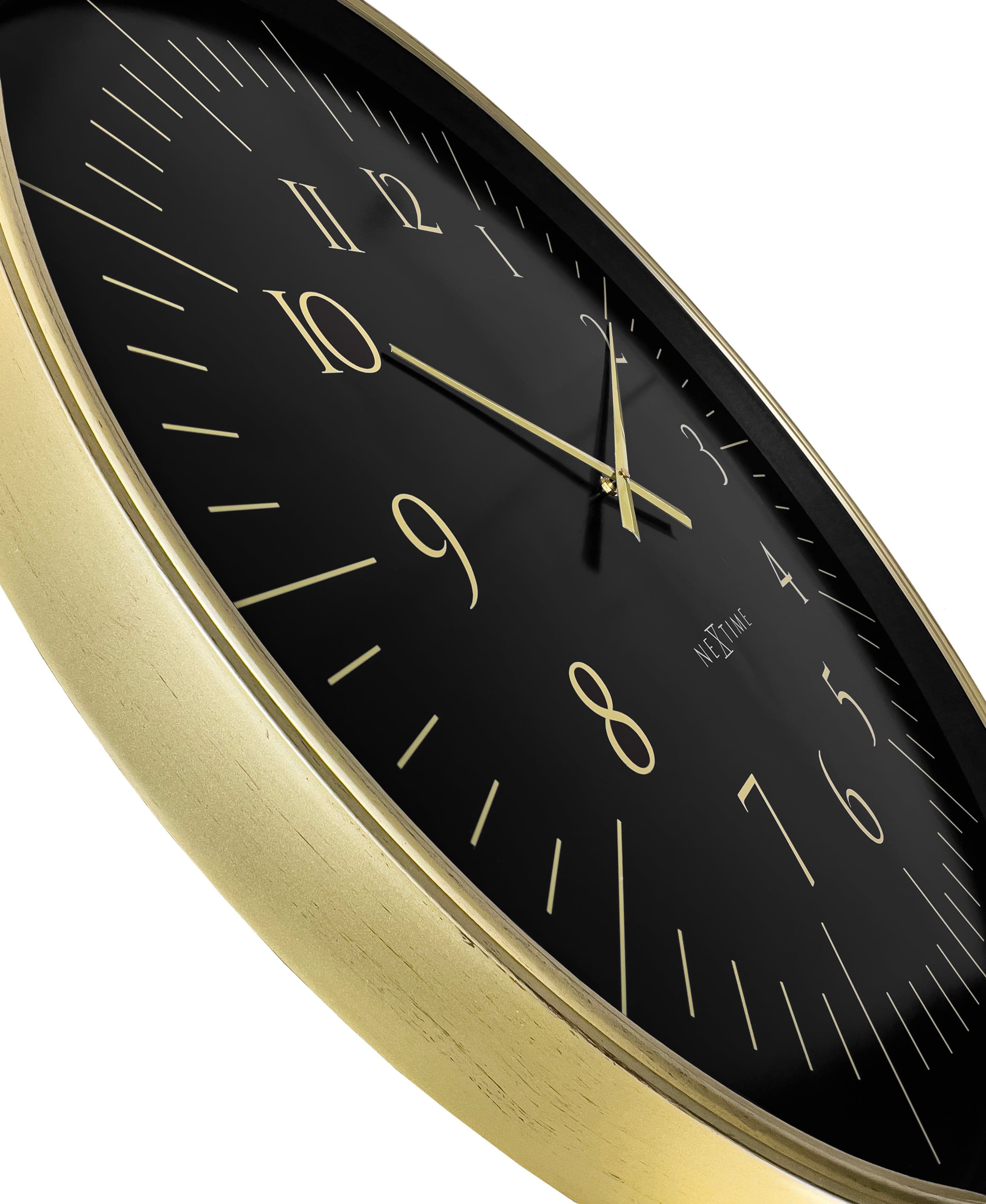 Wall clock 77cm-Black/White-Plastic-NeXtime 'Galaxy Large' - Goat Corp