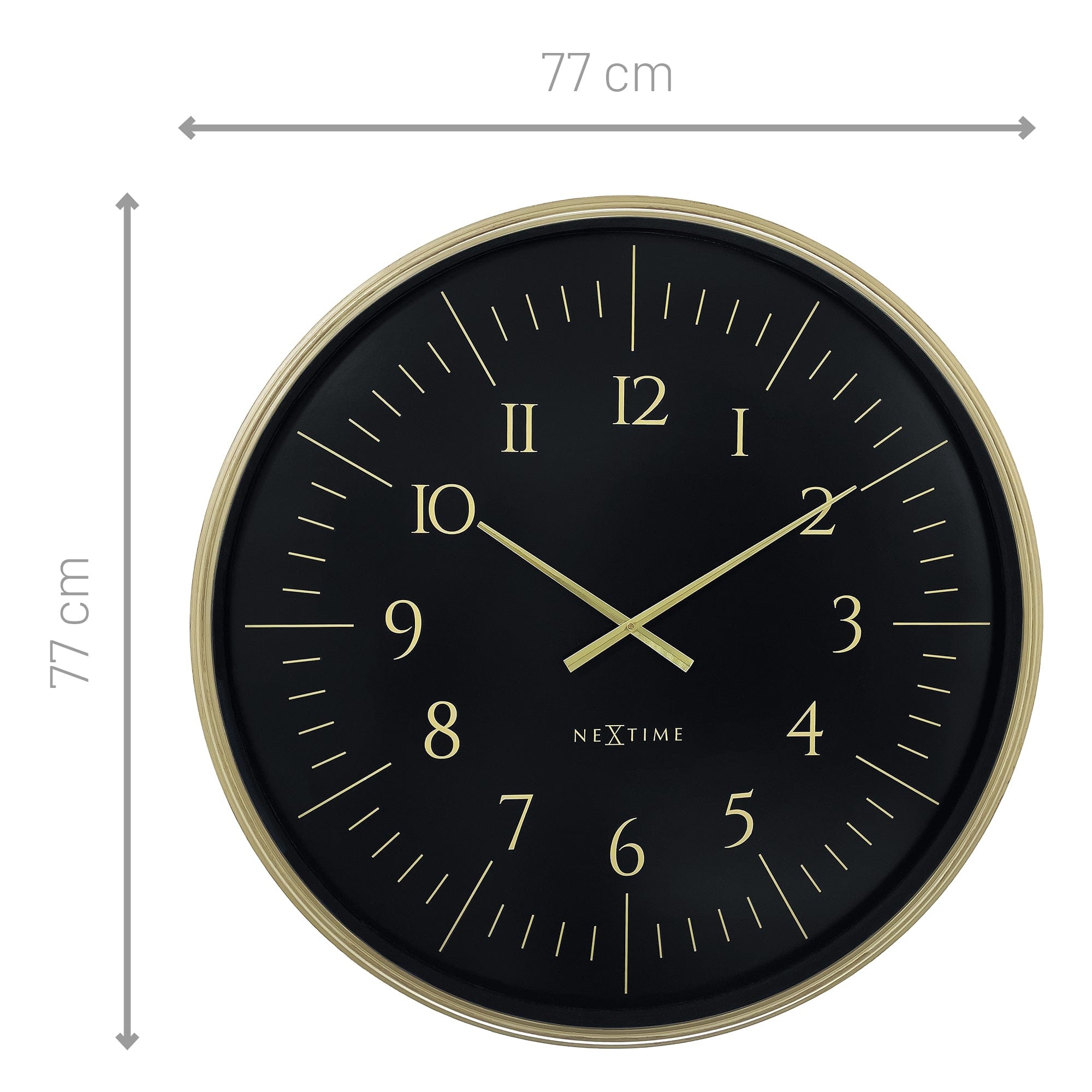 Wall clock 77cm-Black/White-Plastic-NeXtime 'Galaxy Large' - Goat Corp