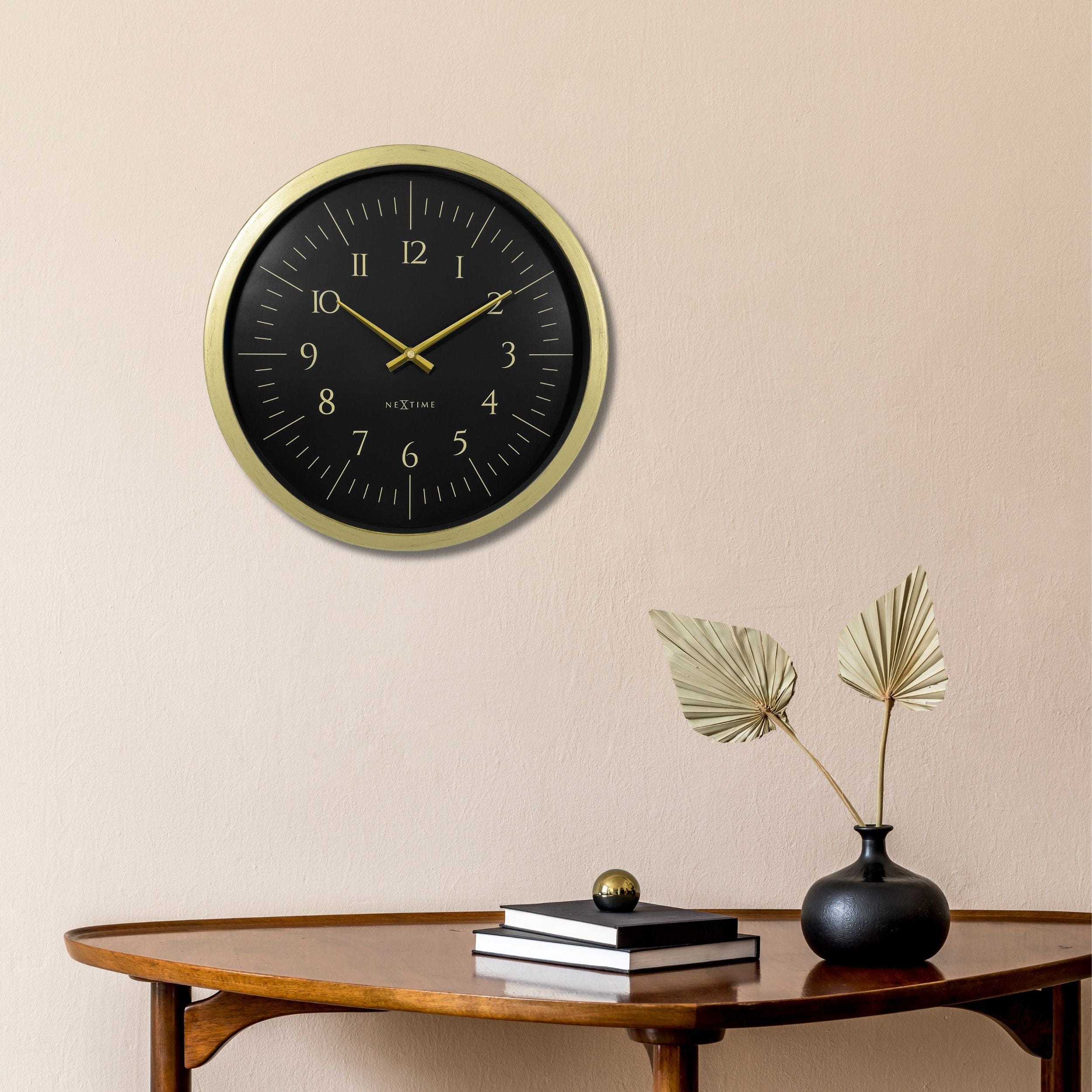 Wall clock 40cm-Black/White-Plastic-NeXtime 'Galaxy' - Goat Corp