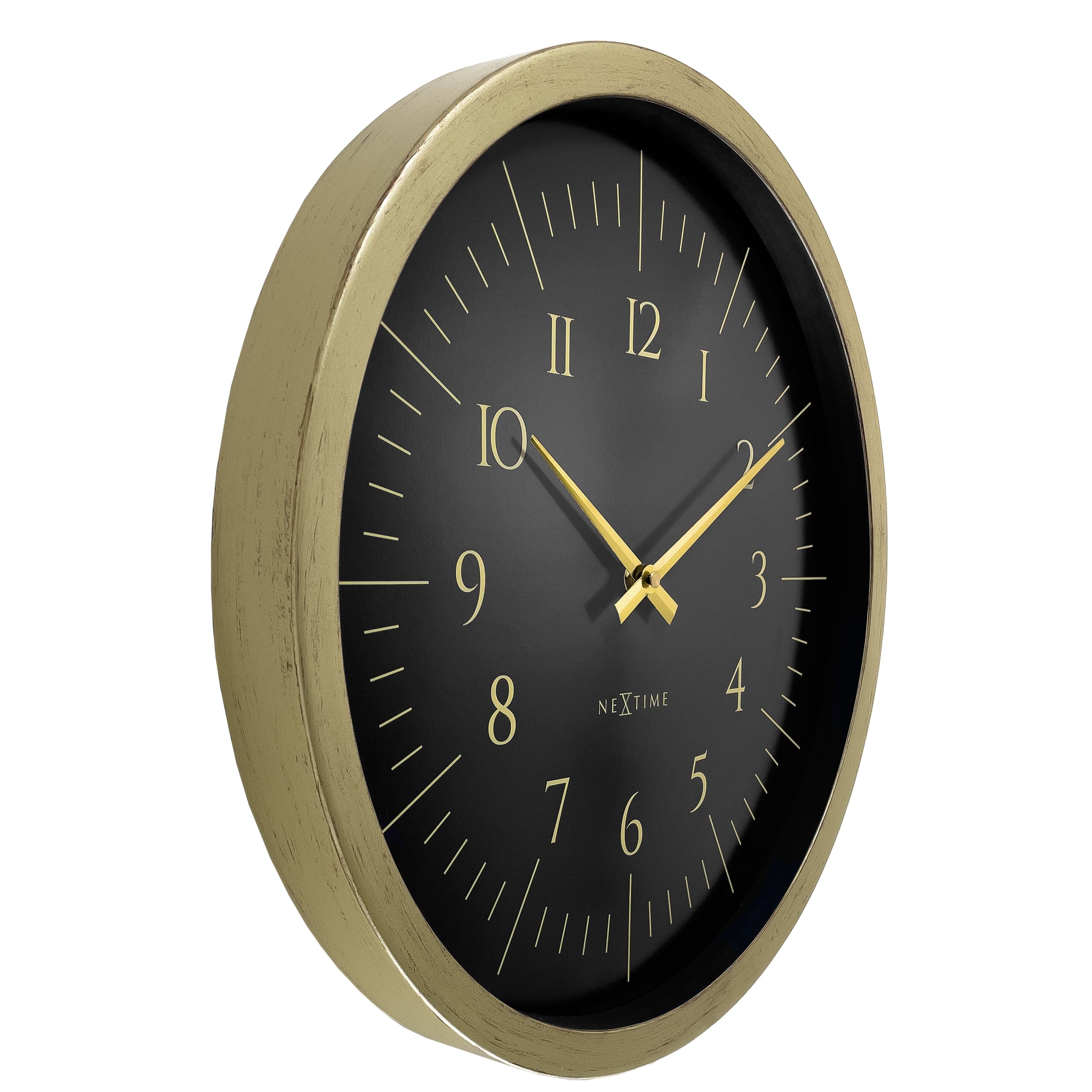 Wall clock 40cm-Black/White-Plastic-NeXtime 'Galaxy' - Goat Corp