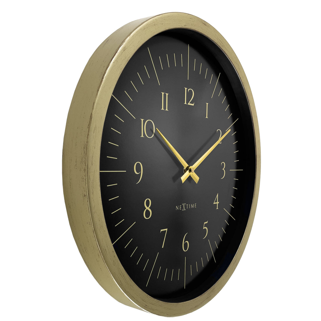 Wall clock 40cm-Black/White-Plastic-NeXtime 'Galaxy' - Goat Corp